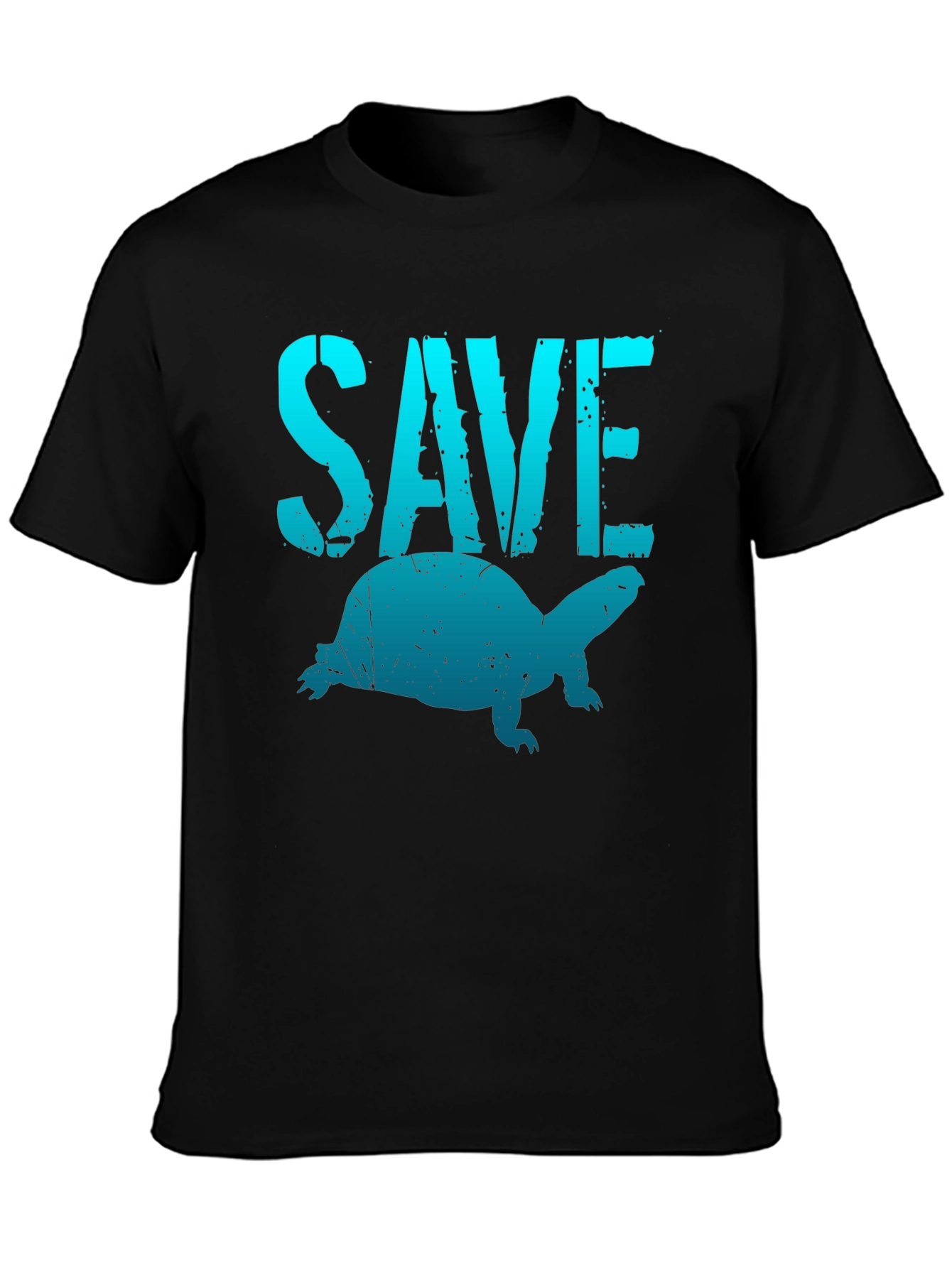 Save the Turtles T-Shirt - Black Cotton Tee