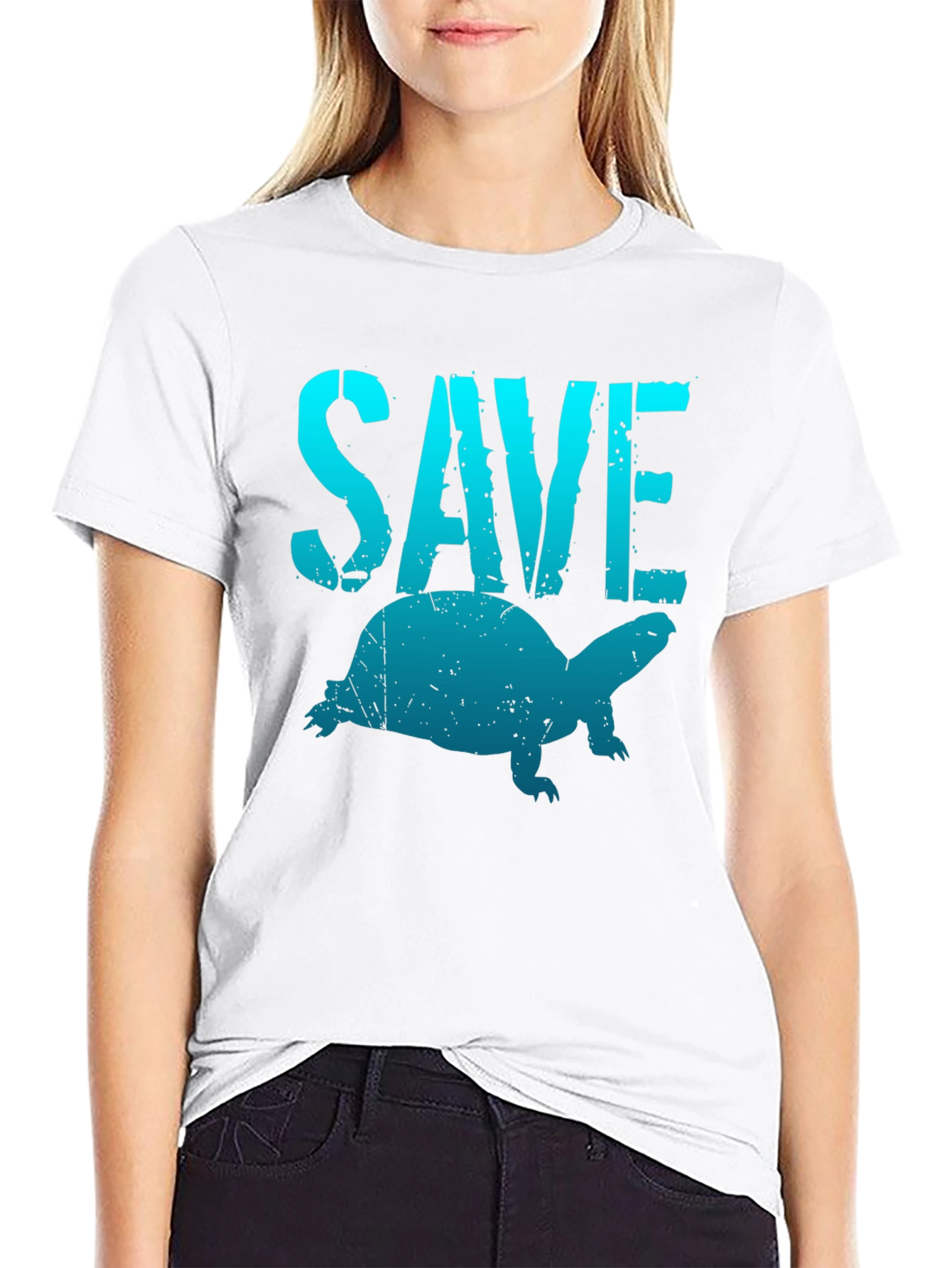 Save the Turtles T-Shirt - Black Cotton Tee