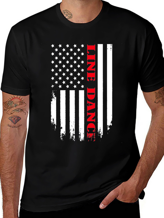 Line Dance American Flag T-Shirt