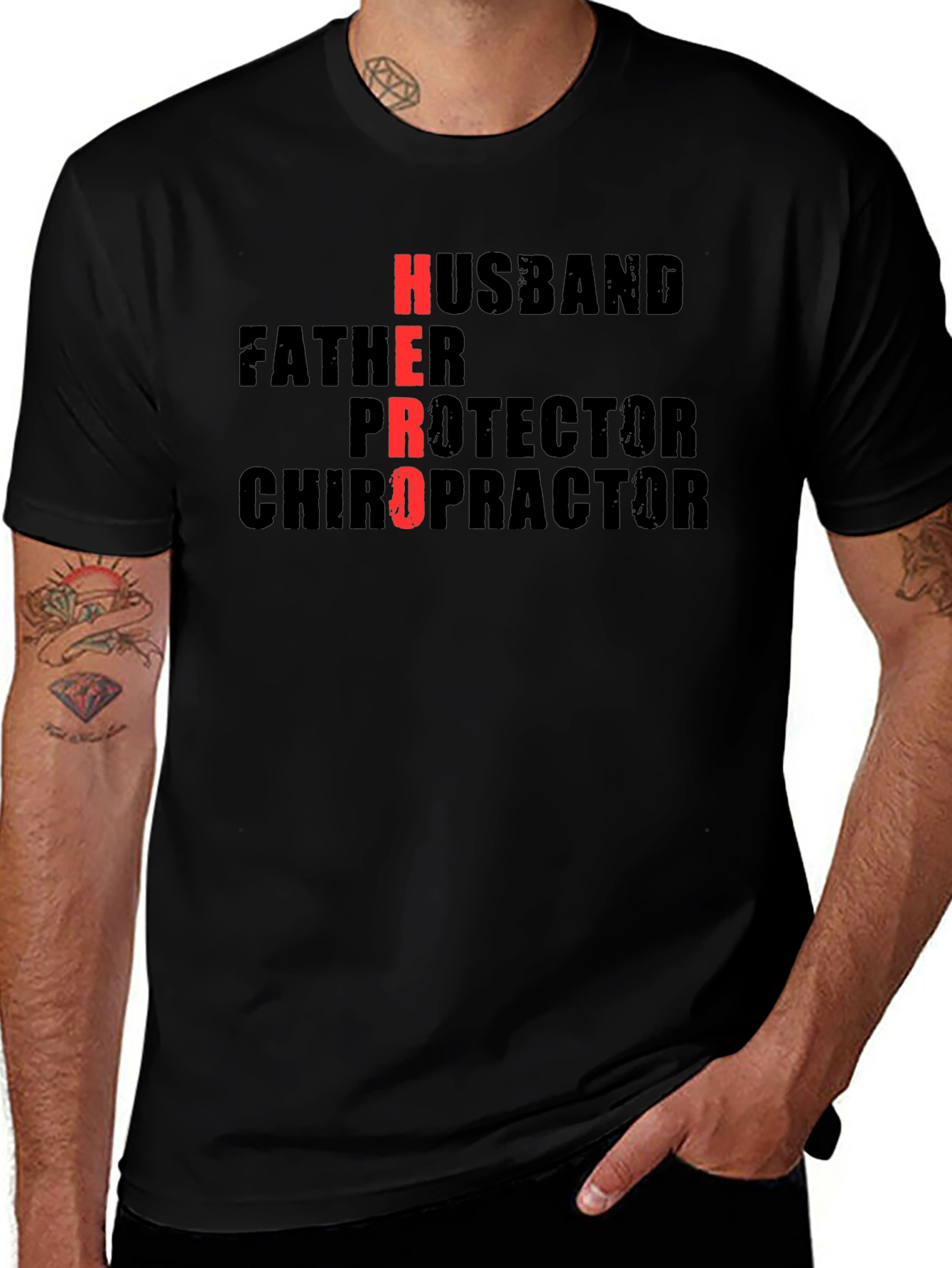 Husband Father Hero Chiropractor T-Shirt