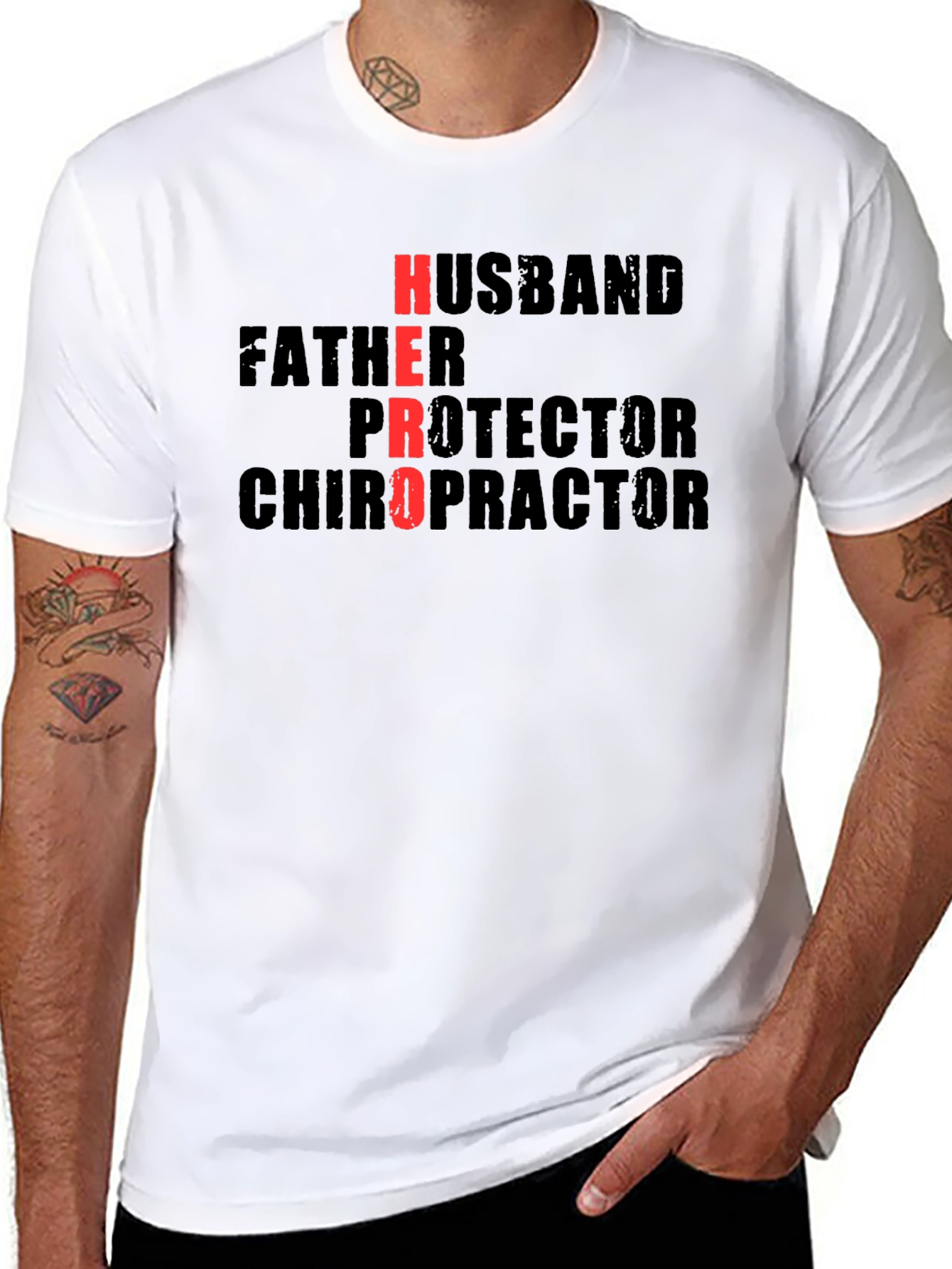 Husband Father Hero Chiropractor T-Shirt