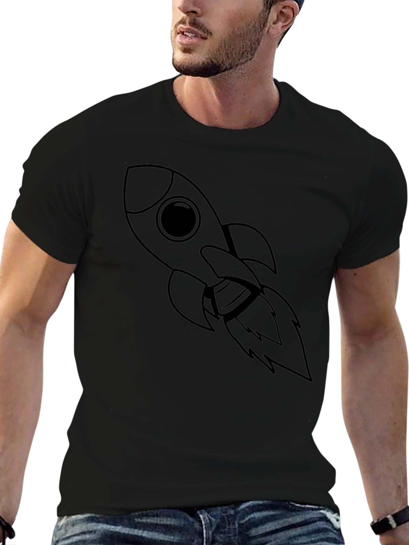 Rocket Graphic Tee - Black Unisex T-Shirt