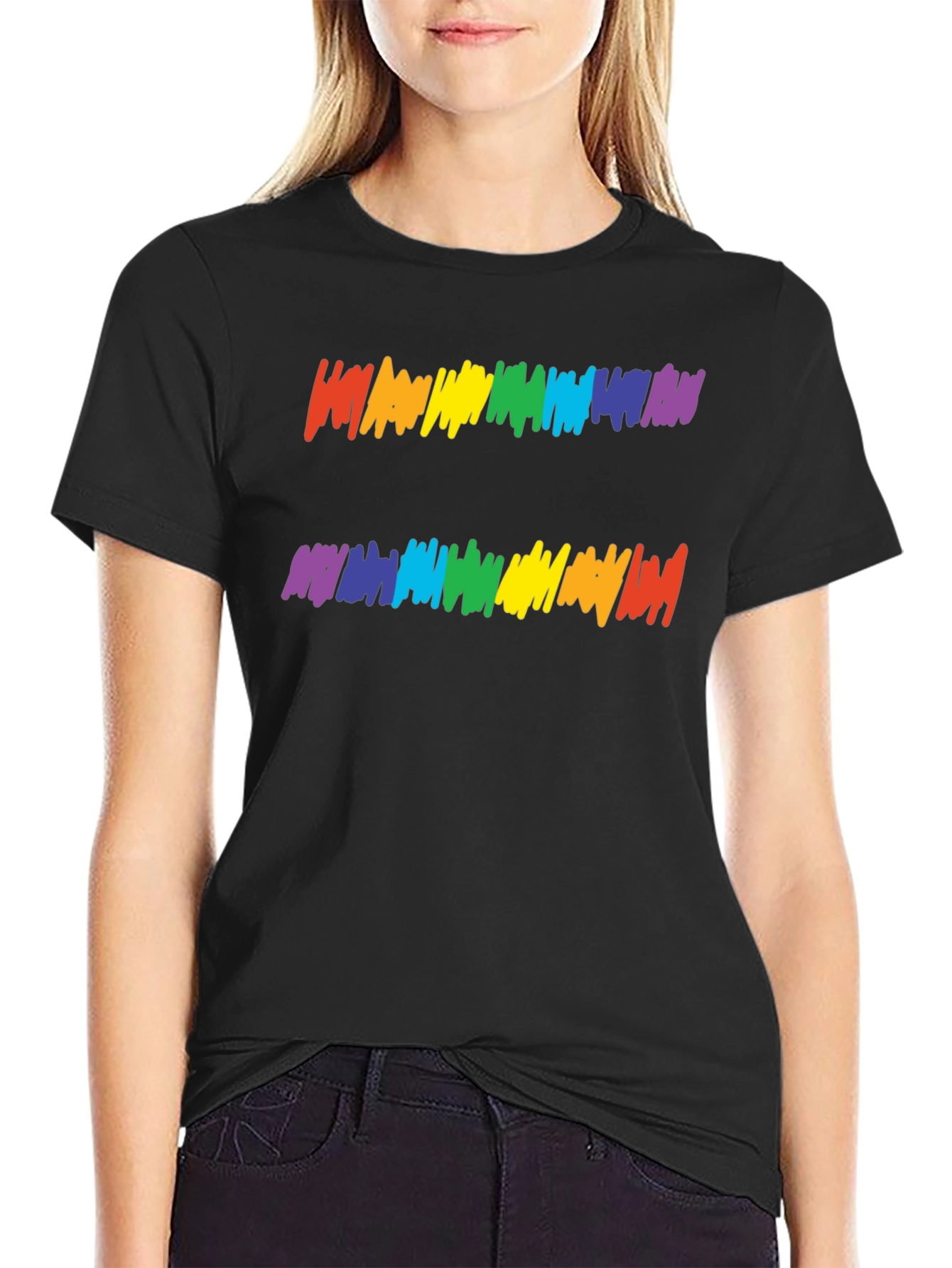 Rainbow Equality Symbol Graphic Tee - Black