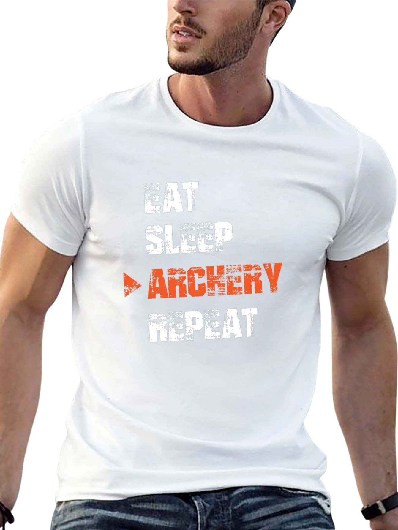 Eat Sleep Archery Repeat Black Graphic T-Shirt