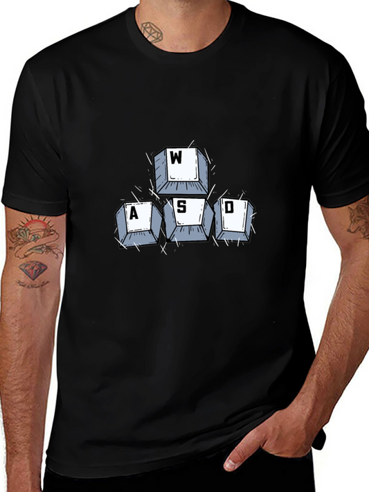 Gamer WASD Keys Graphic Tee - Black