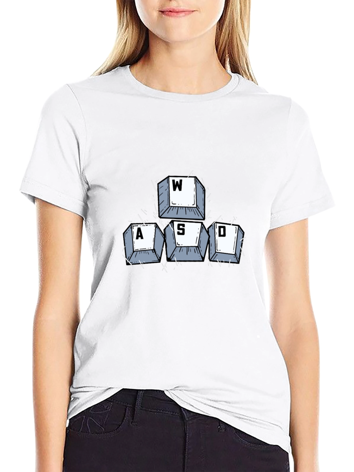 Gamer WASD Keys Graphic Tee - Black