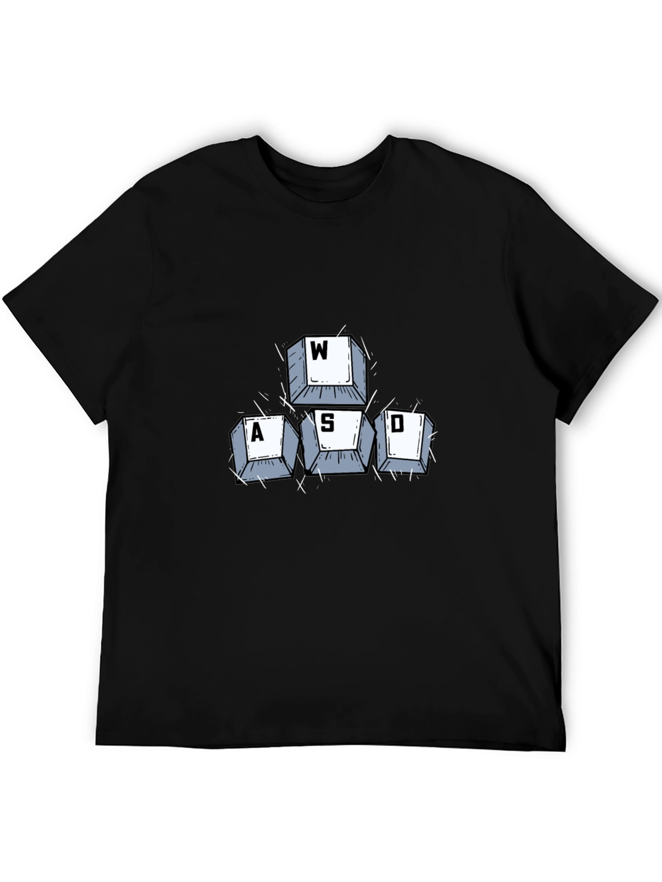 Gamer WASD Keys Graphic Tee - Black