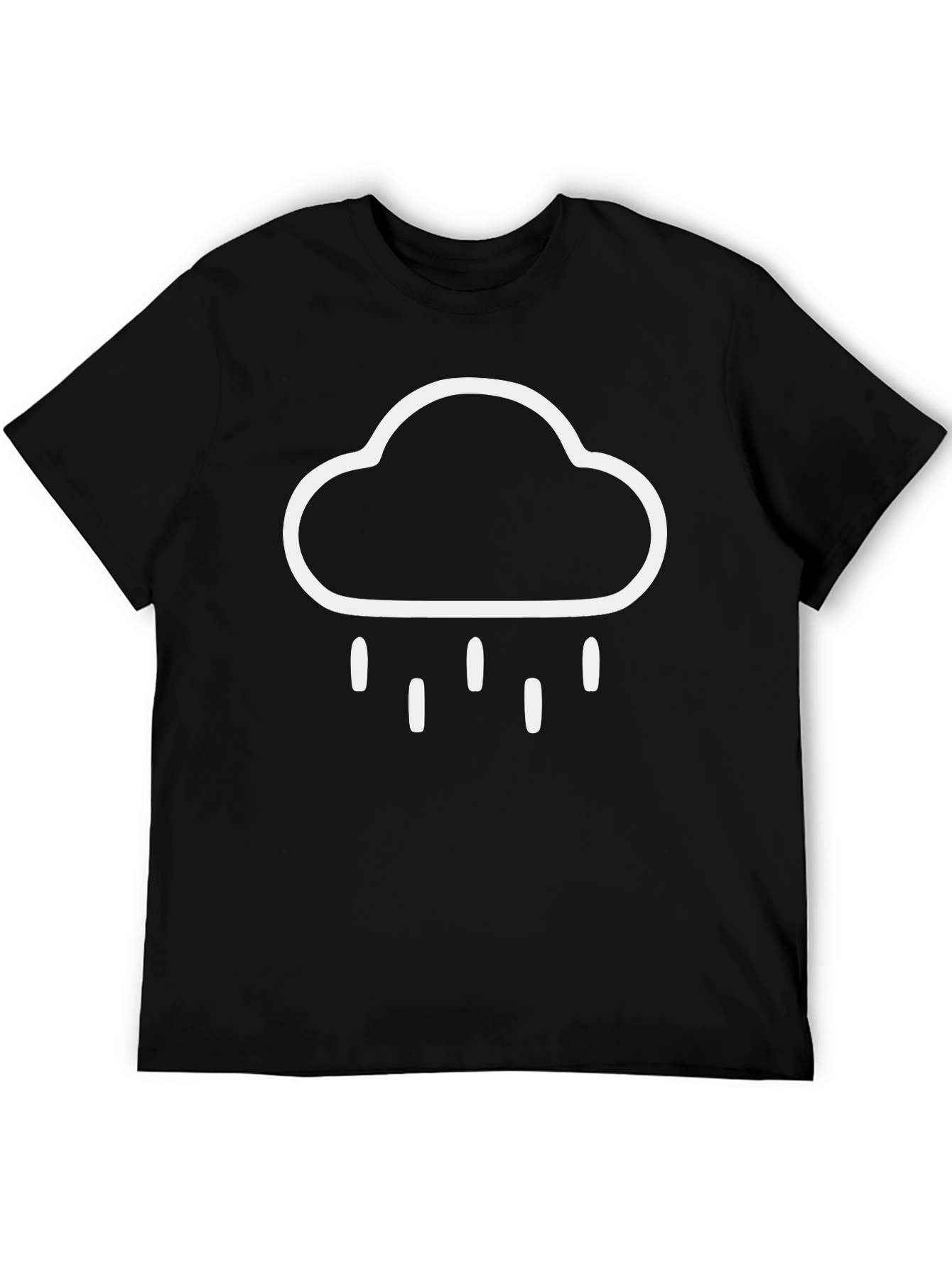 Rain Cloud Graphic Tee - Black Cotton T-Shirt