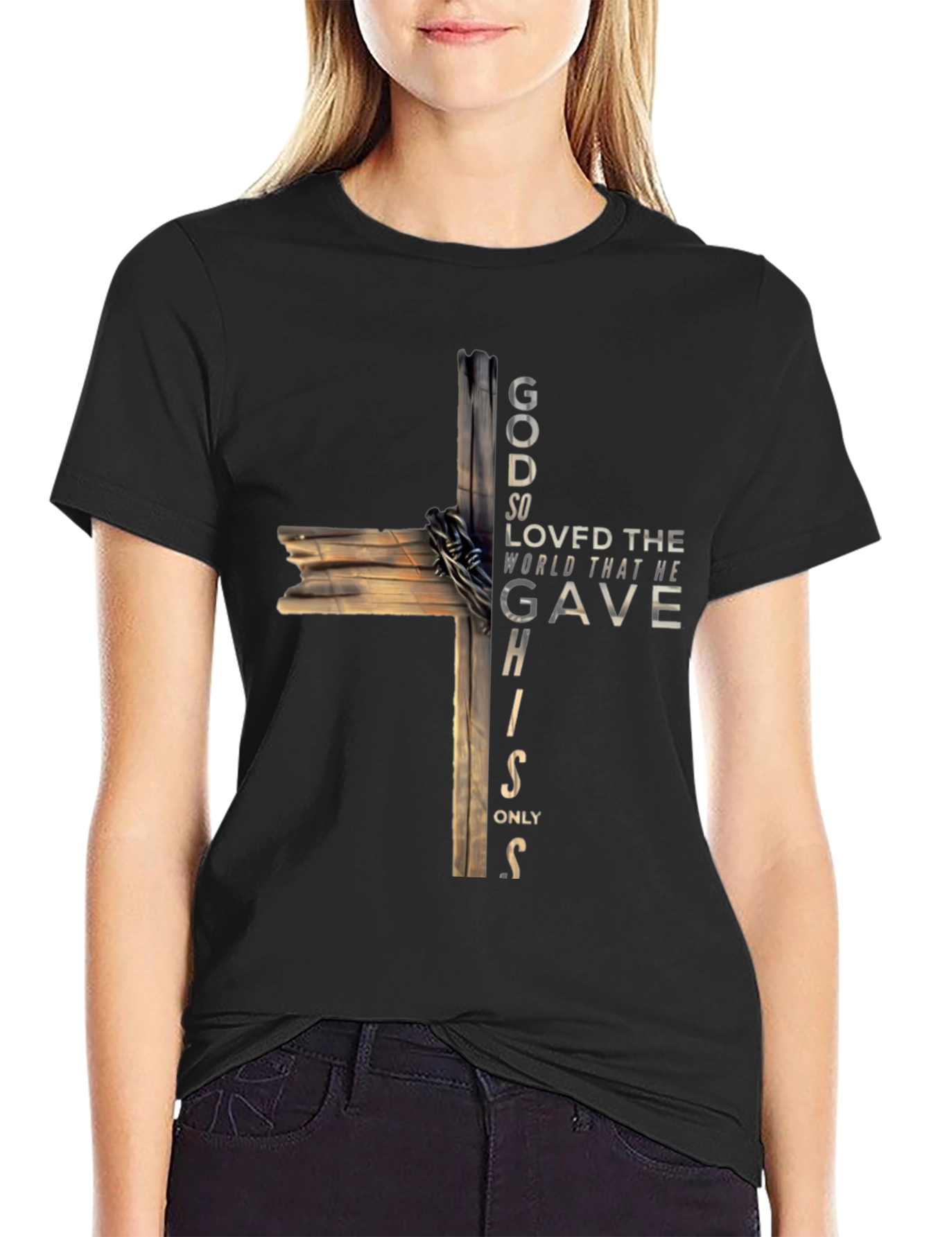 Faith-Inspired Cross Graphic T-Shirt