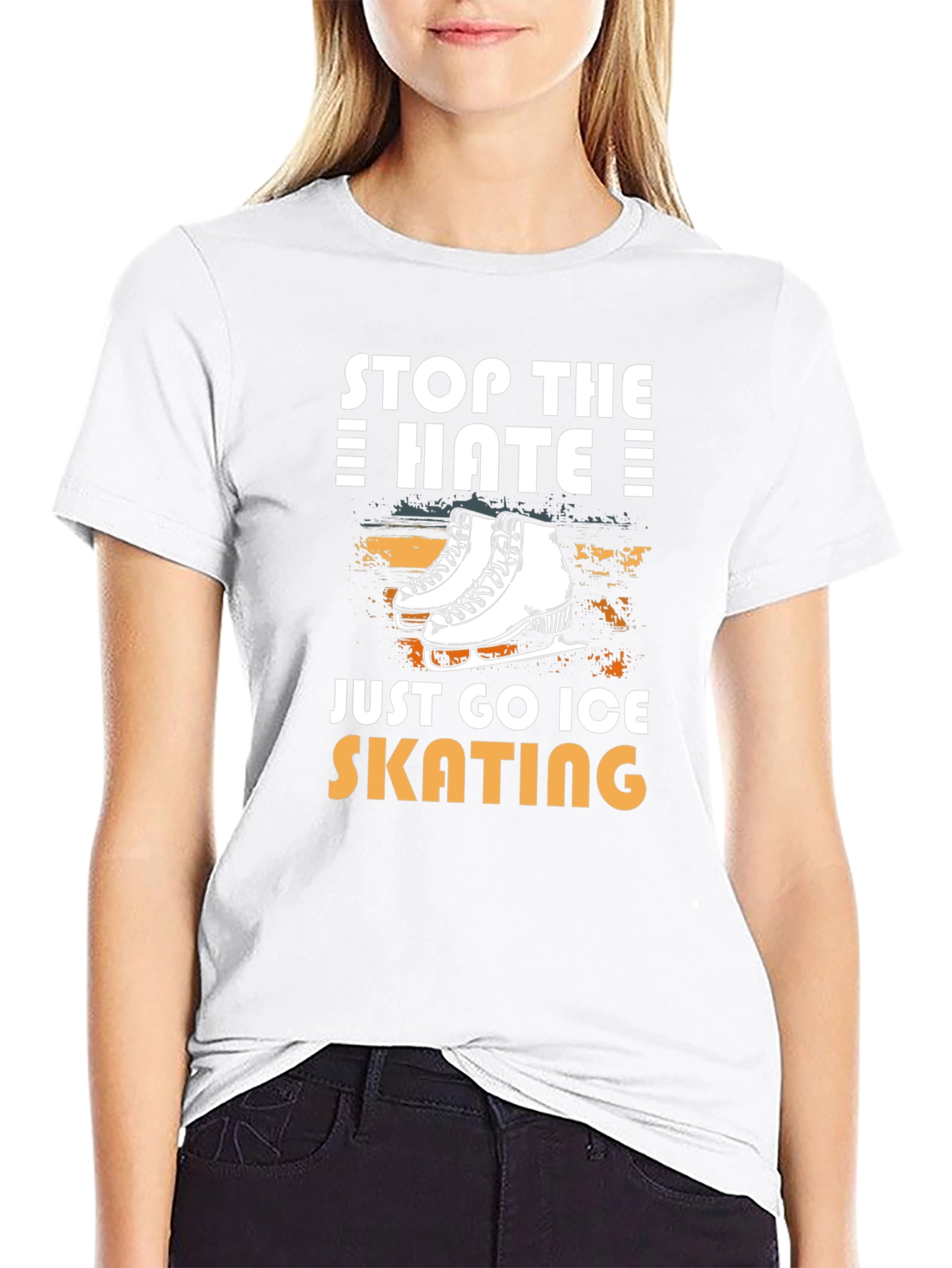 Stop the Hate Go Ice Skating Black T-Shirt