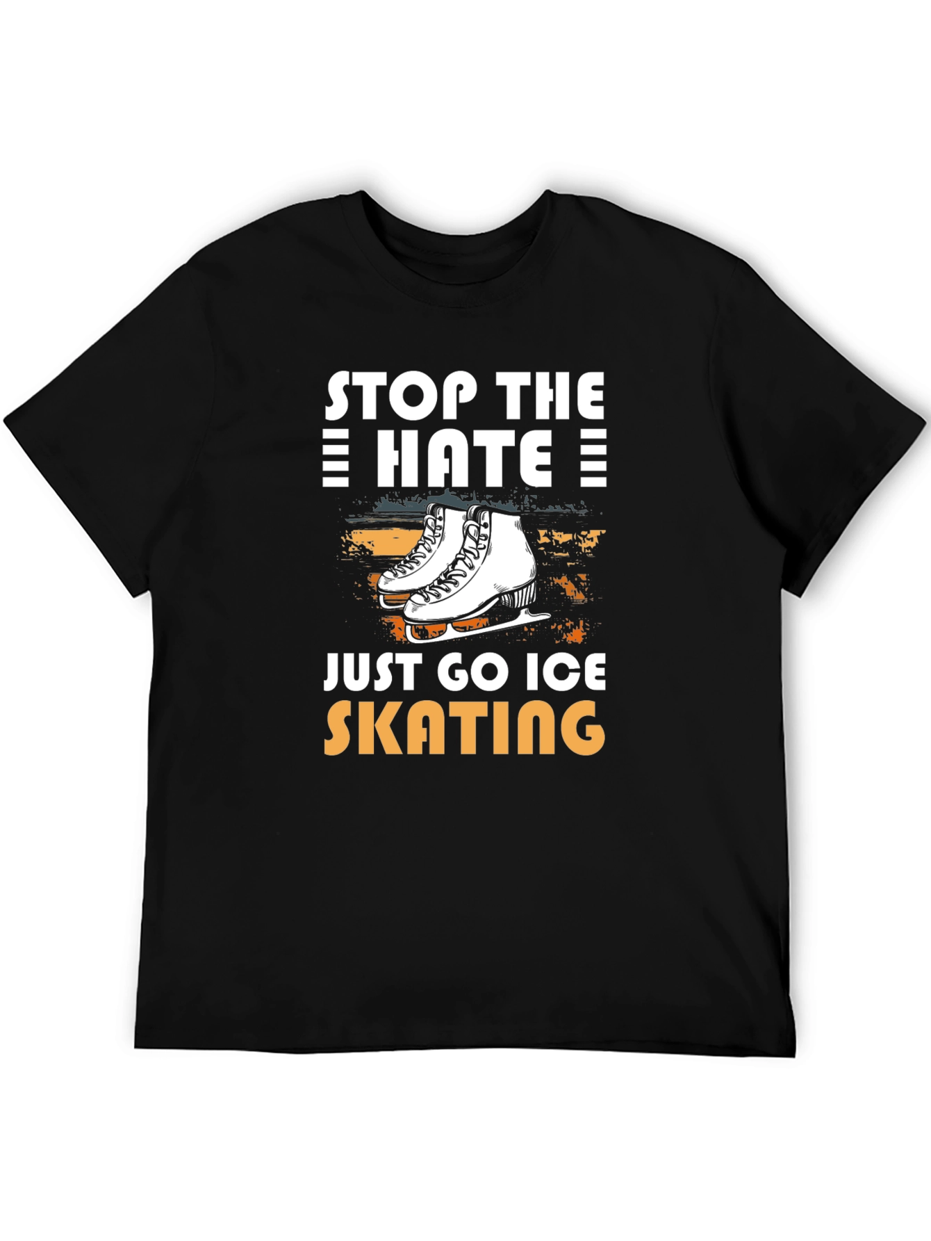Stop the Hate Go Ice Skating Black T-Shirt