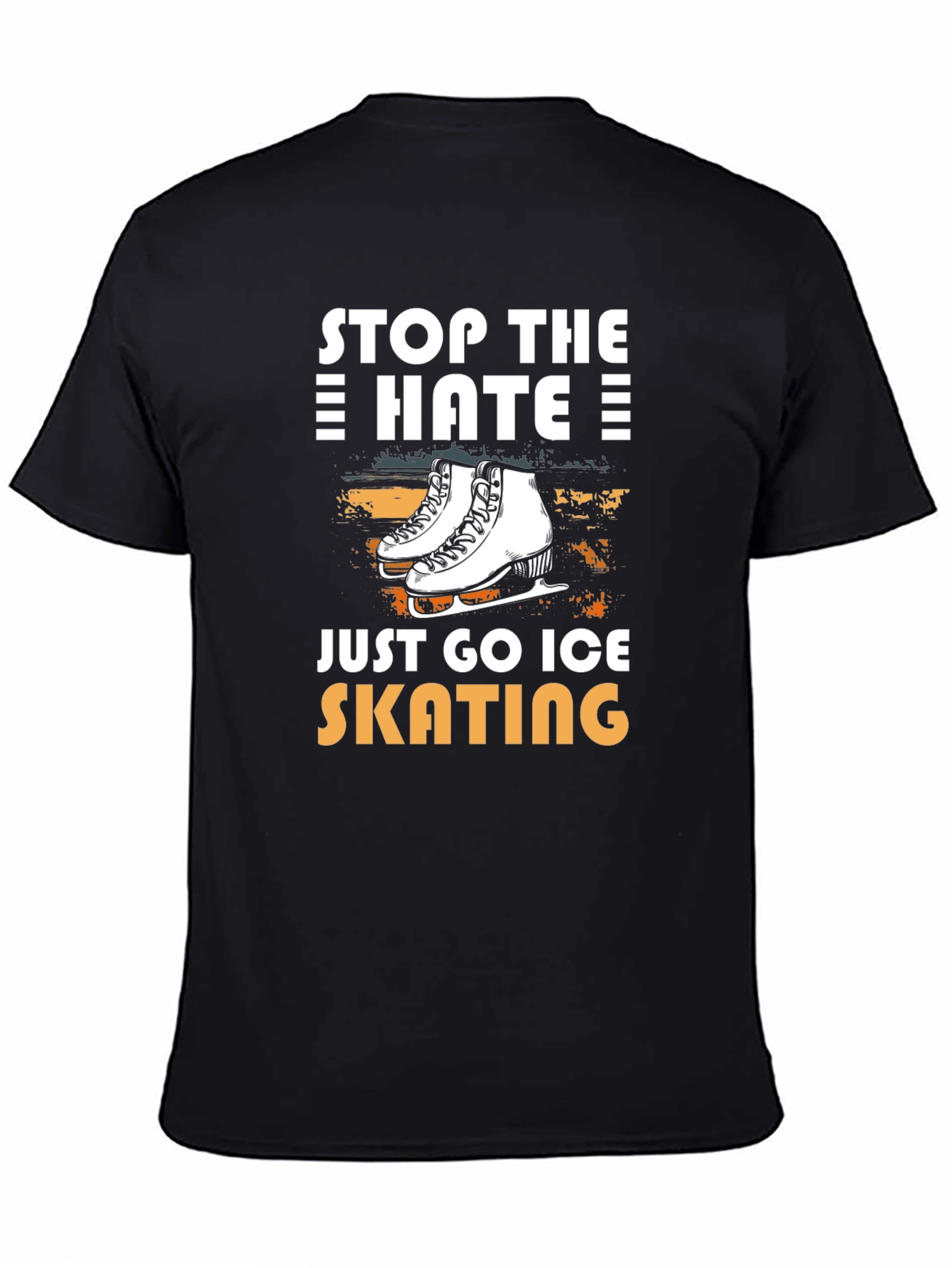 Stop the Hate Go Ice Skating Black T-Shirt