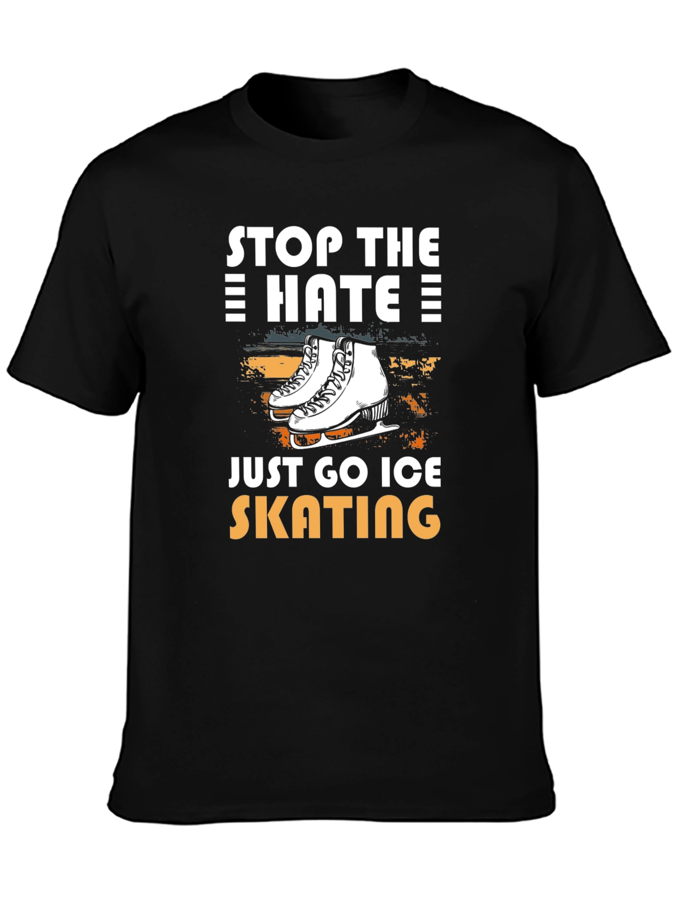 Stop the Hate Go Ice Skating Black T-Shirt