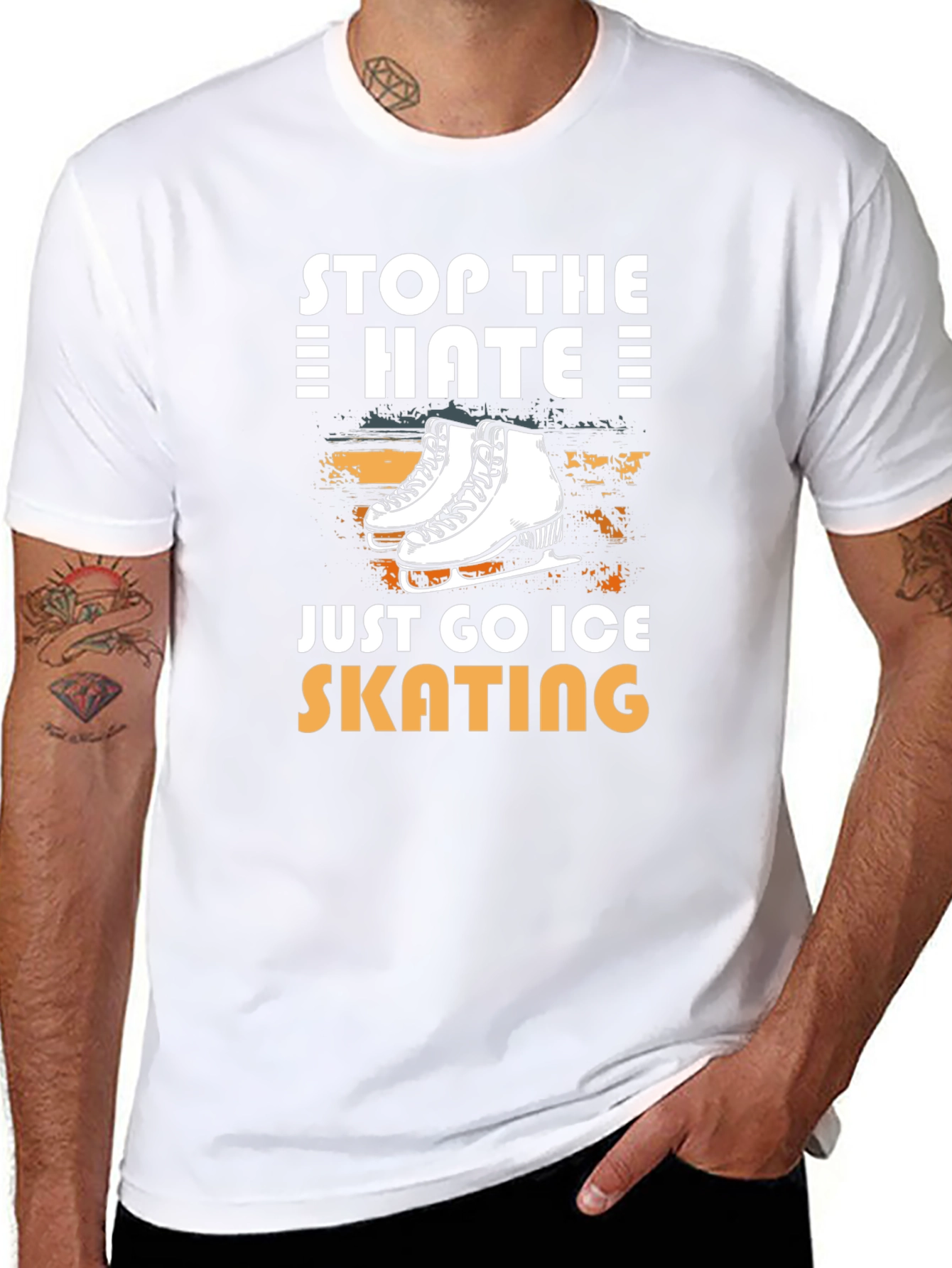 Stop the Hate Go Ice Skating Black T-Shirt