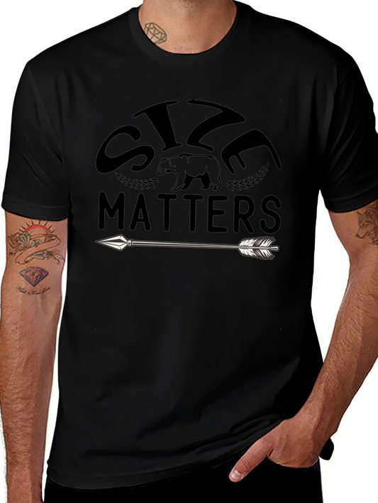 Size Matters Bear Arrow Graphic T-Shirt