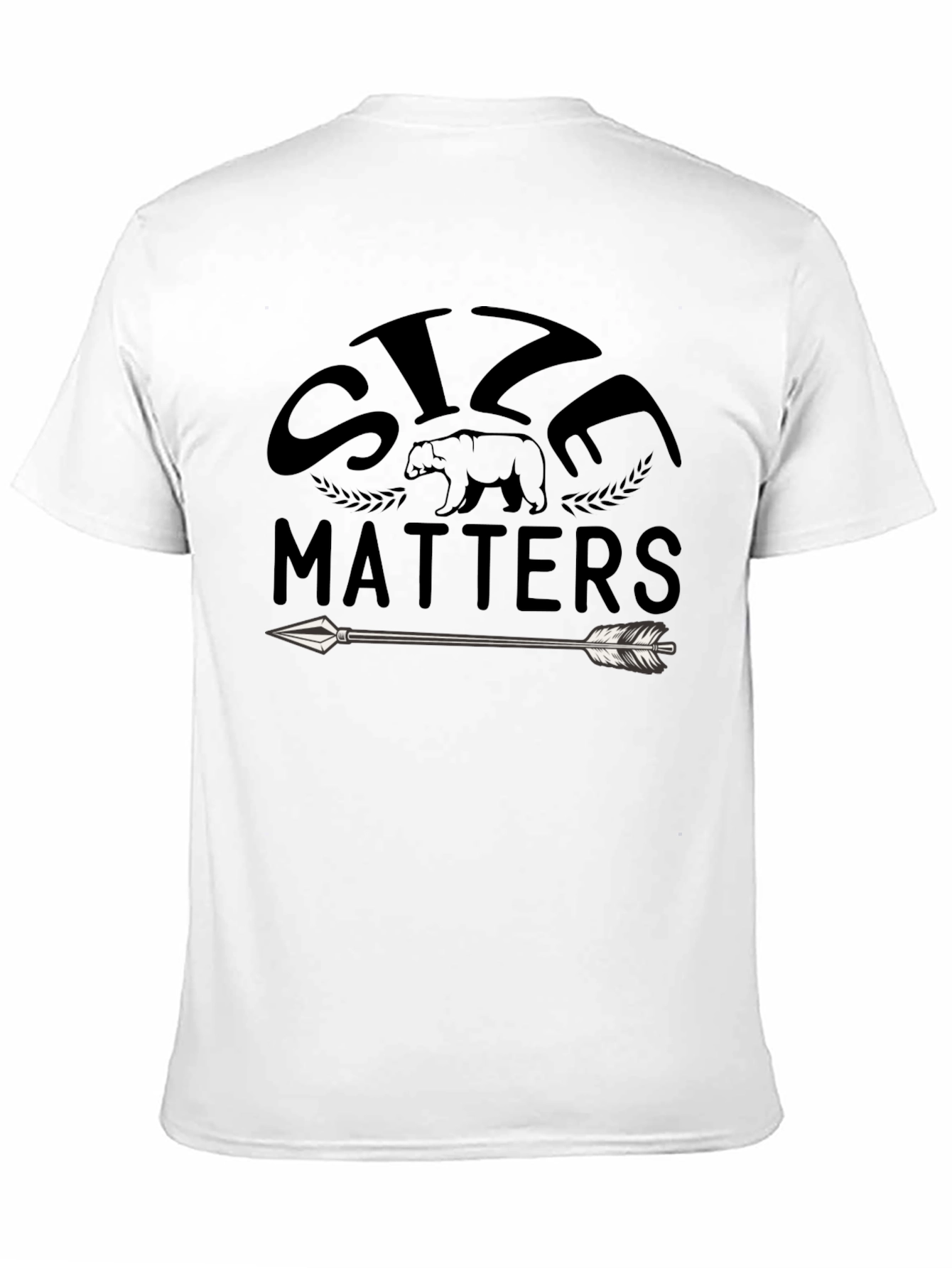 Size Matters Bear Arrow Graphic T-Shirt