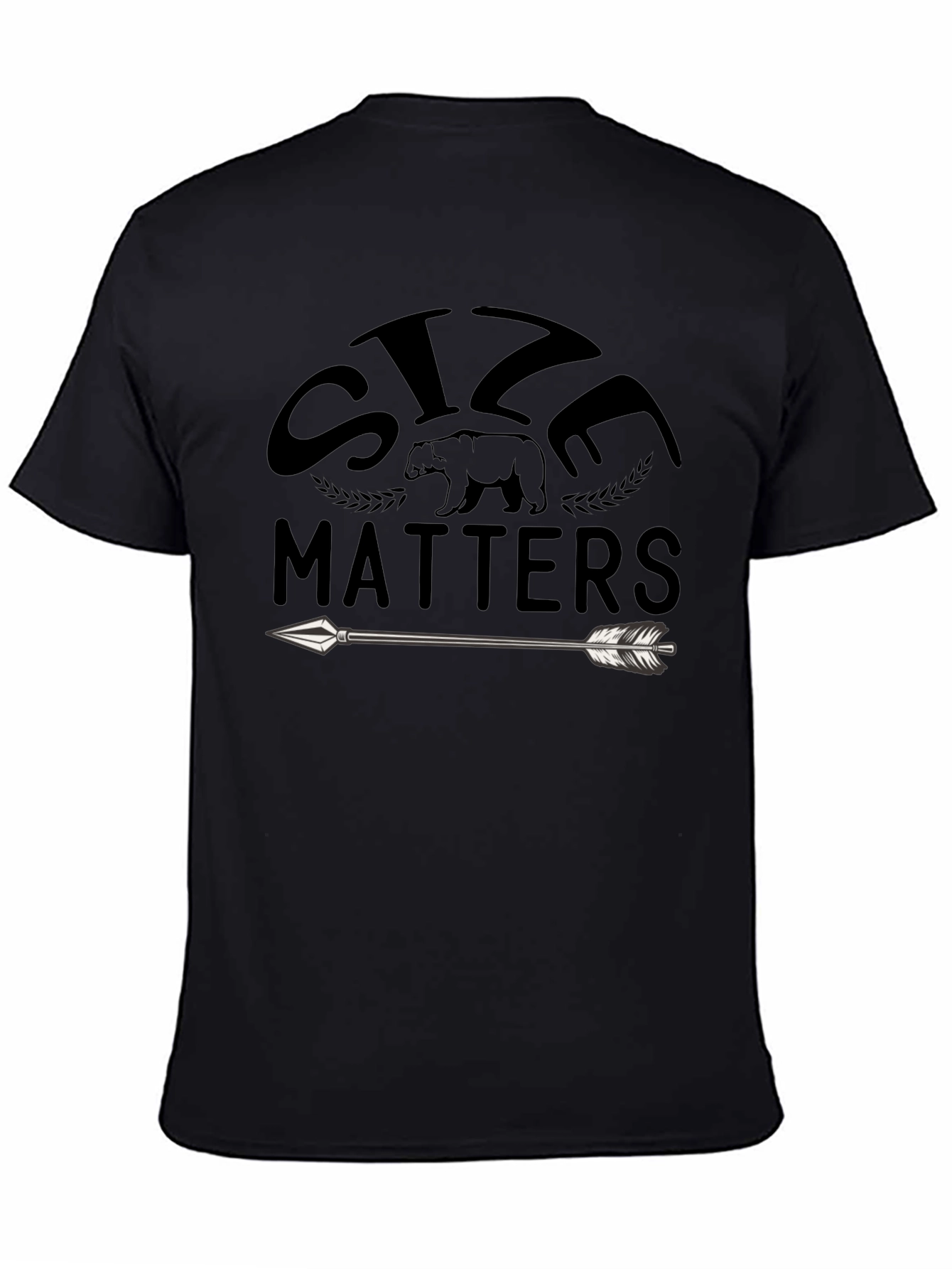 Size Matters Bear Arrow Graphic T-Shirt