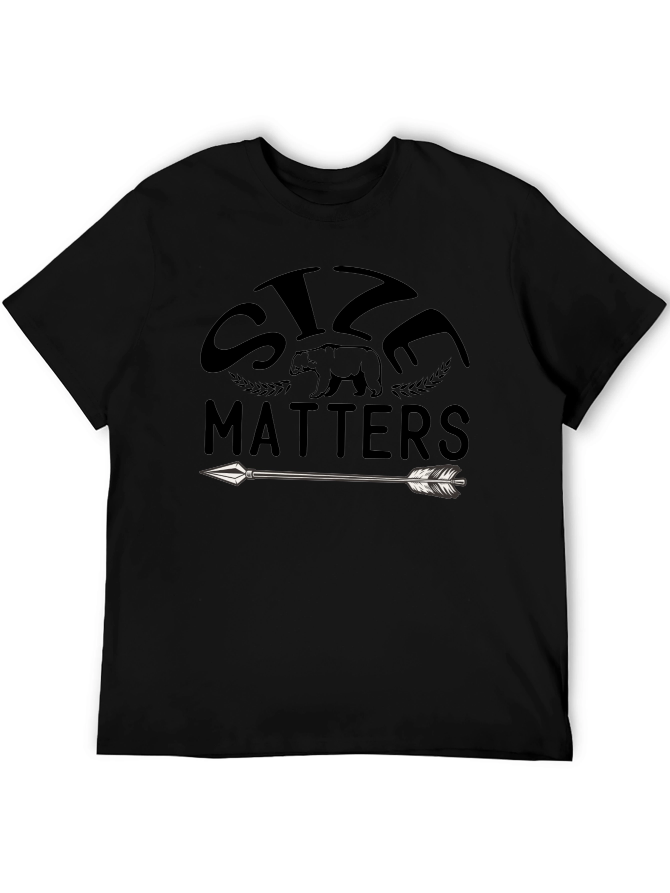 Size Matters Bear Arrow Graphic T-Shirt