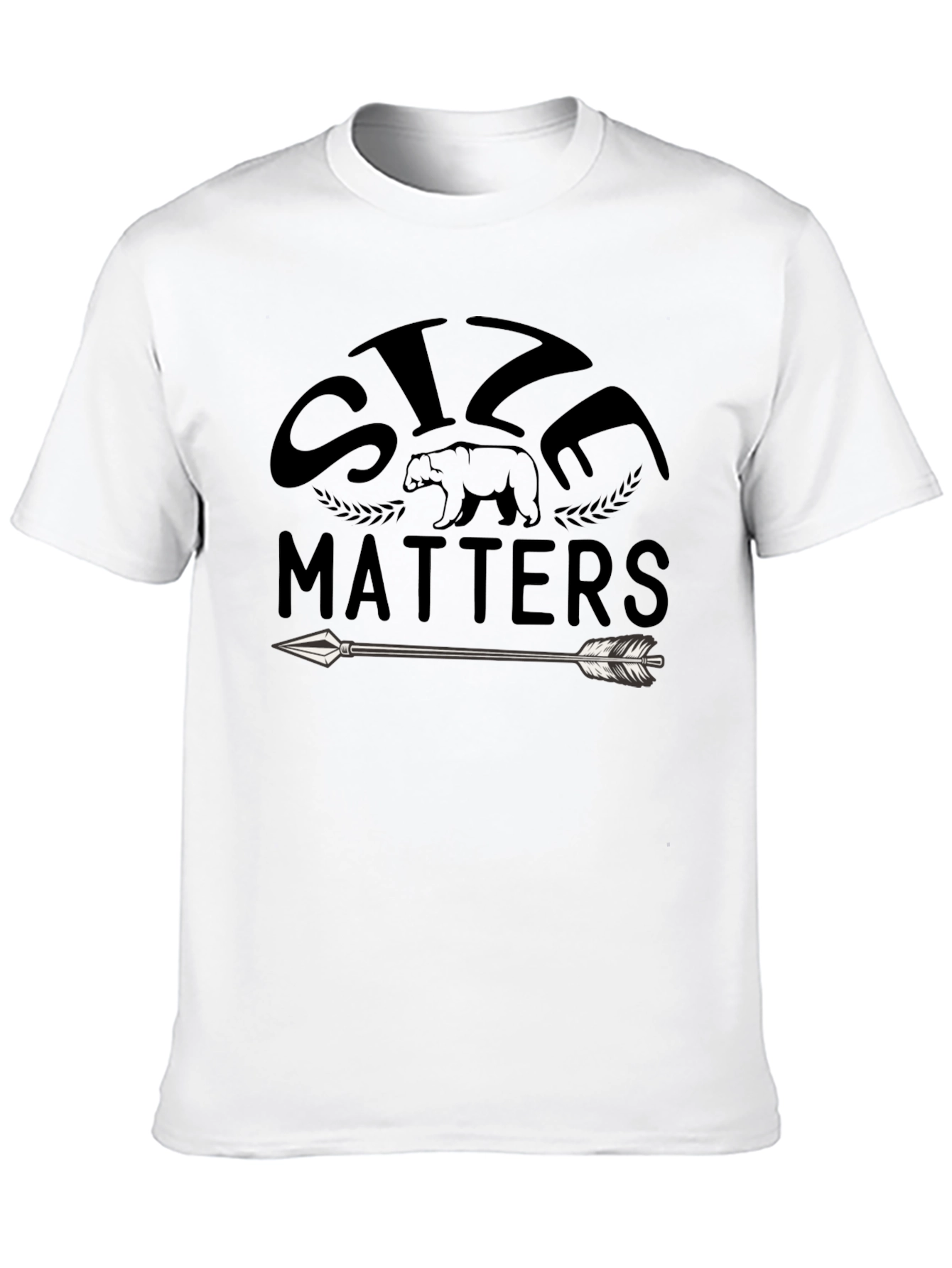 Size Matters Bear Arrow Graphic T-Shirt