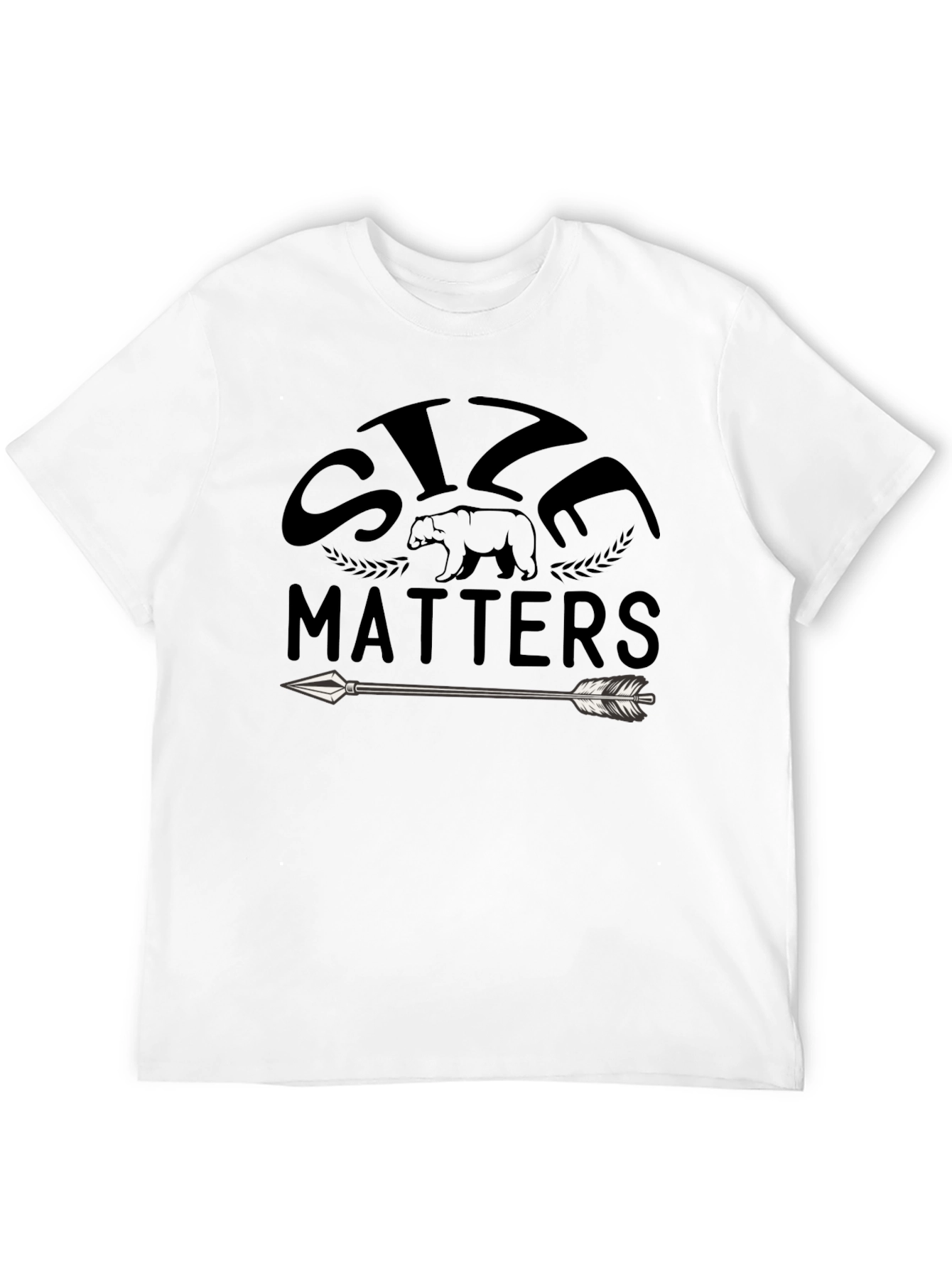 Size Matters Bear Arrow Graphic T-Shirt