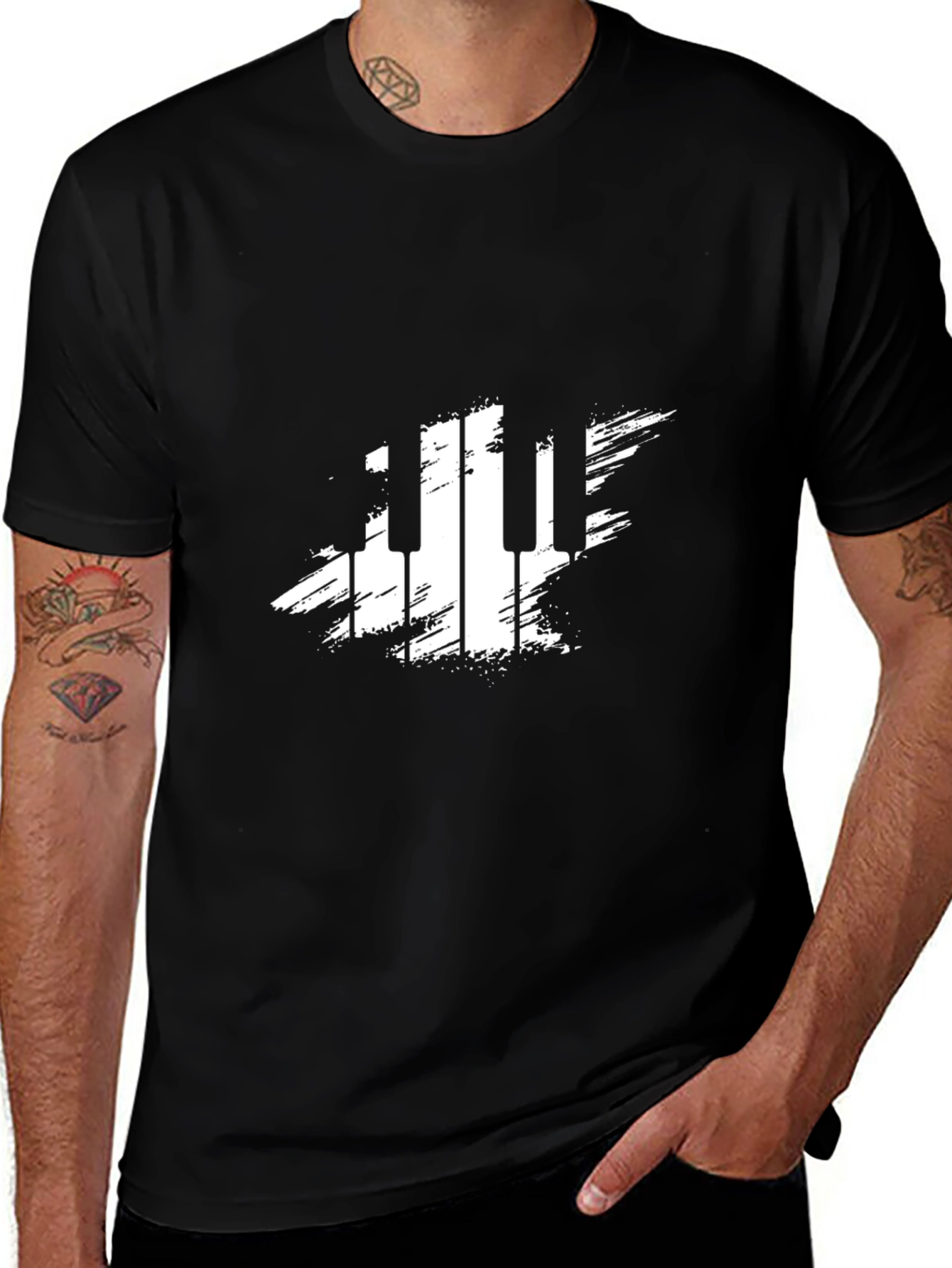 Piano Keys Graphic Black T-Shirt