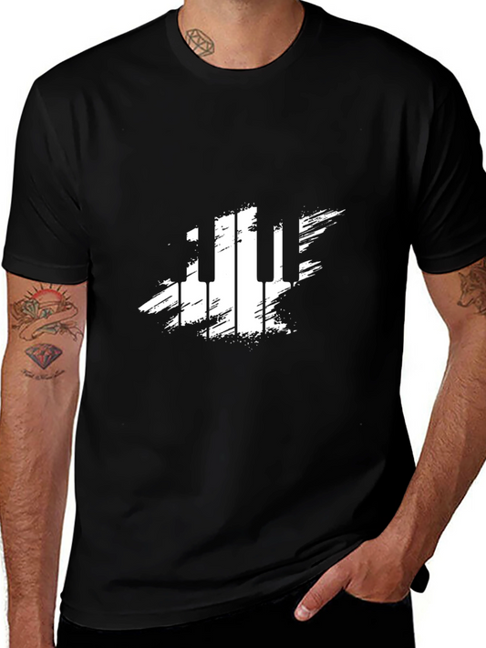 Piano Keys Graphic Black T-Shirt