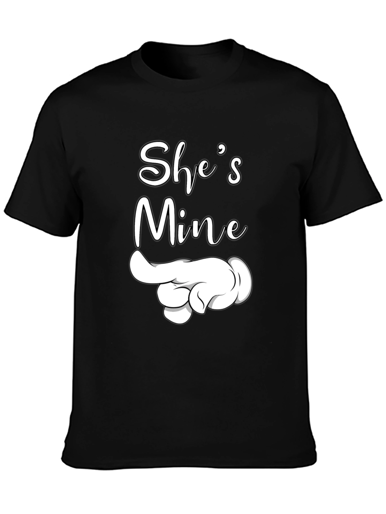 Shes Mine Pointing Hand Graphic Tee - Black