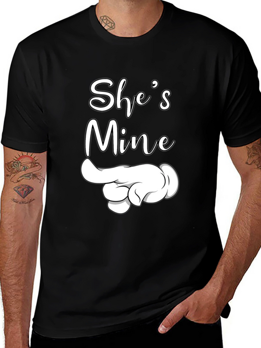 Shes Mine Pointing Hand Graphic Tee - Black