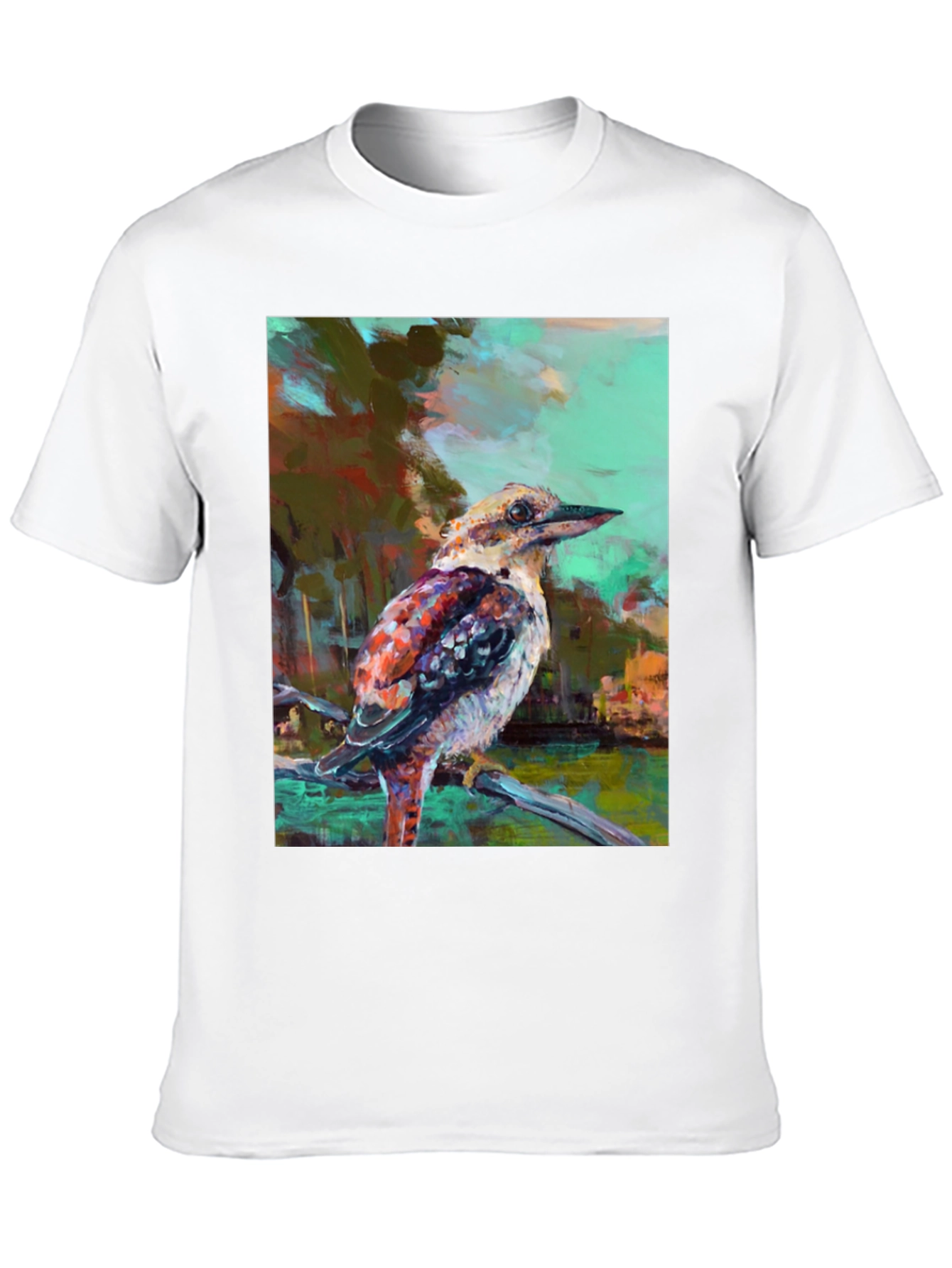 Kookaburra Art Print Black T-Shirt