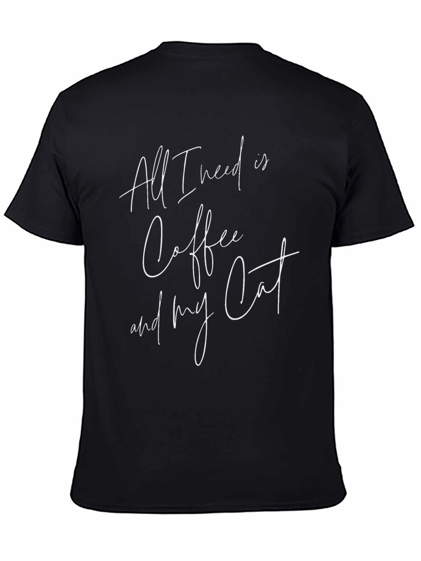Coffee and Cat T-Shirt - Unisex Black Tee