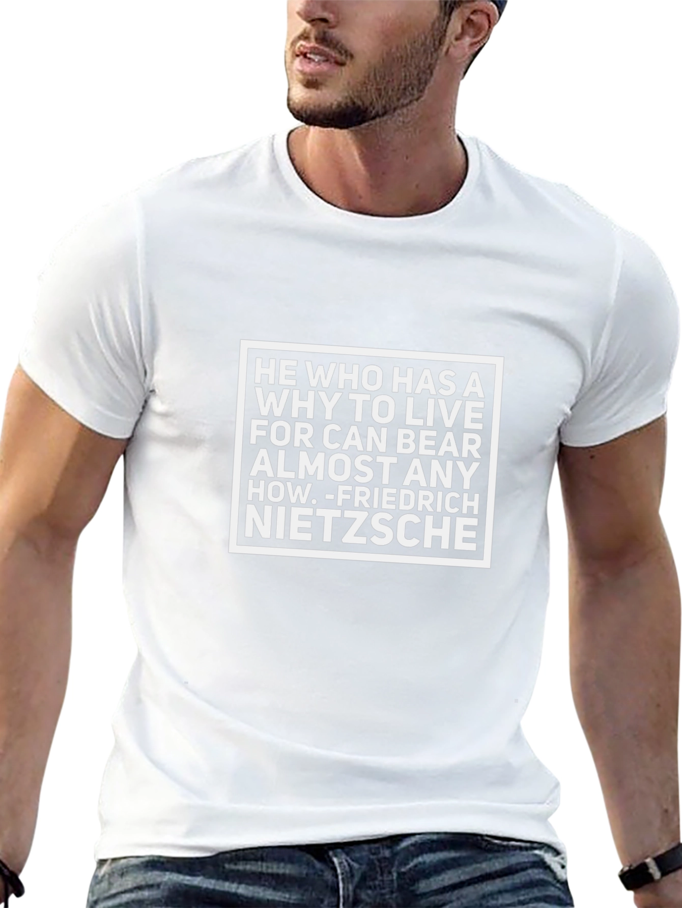 Nietzsche Quote T-Shirt - He Who Has a Why