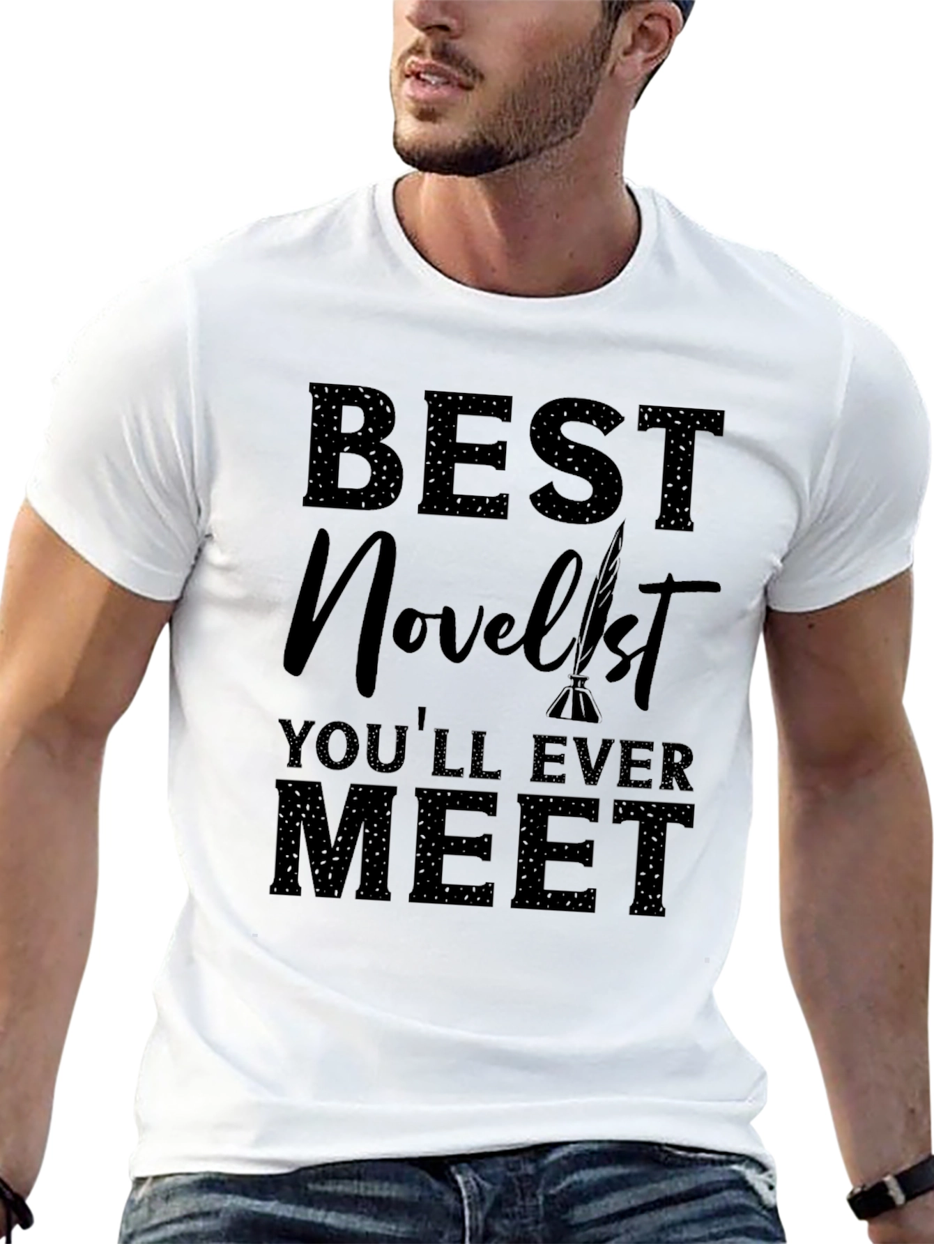 Best Novelist Ever Meet Black Graphic Tee