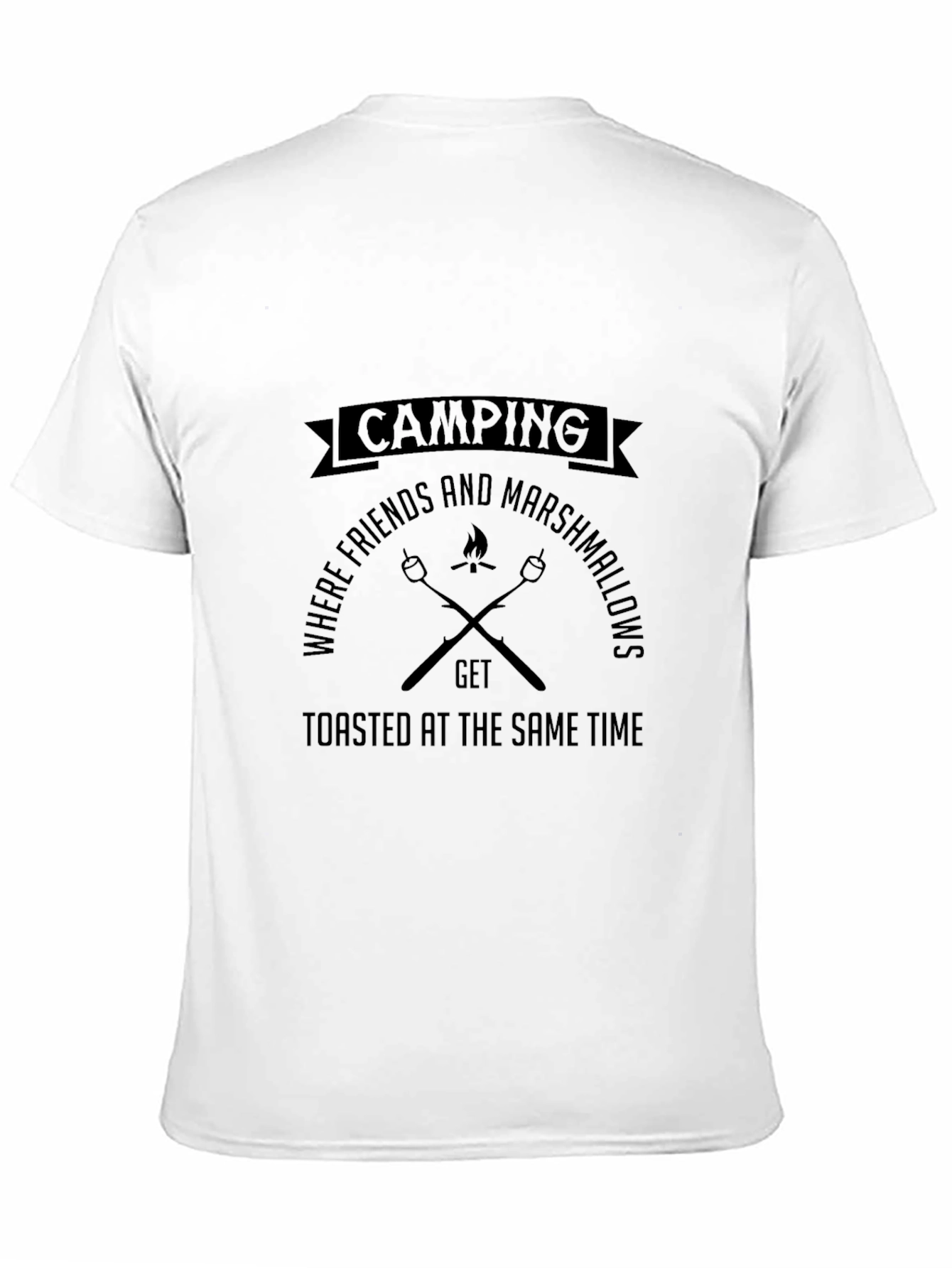 Camping Friends & Marshmallows Black T-Shirt