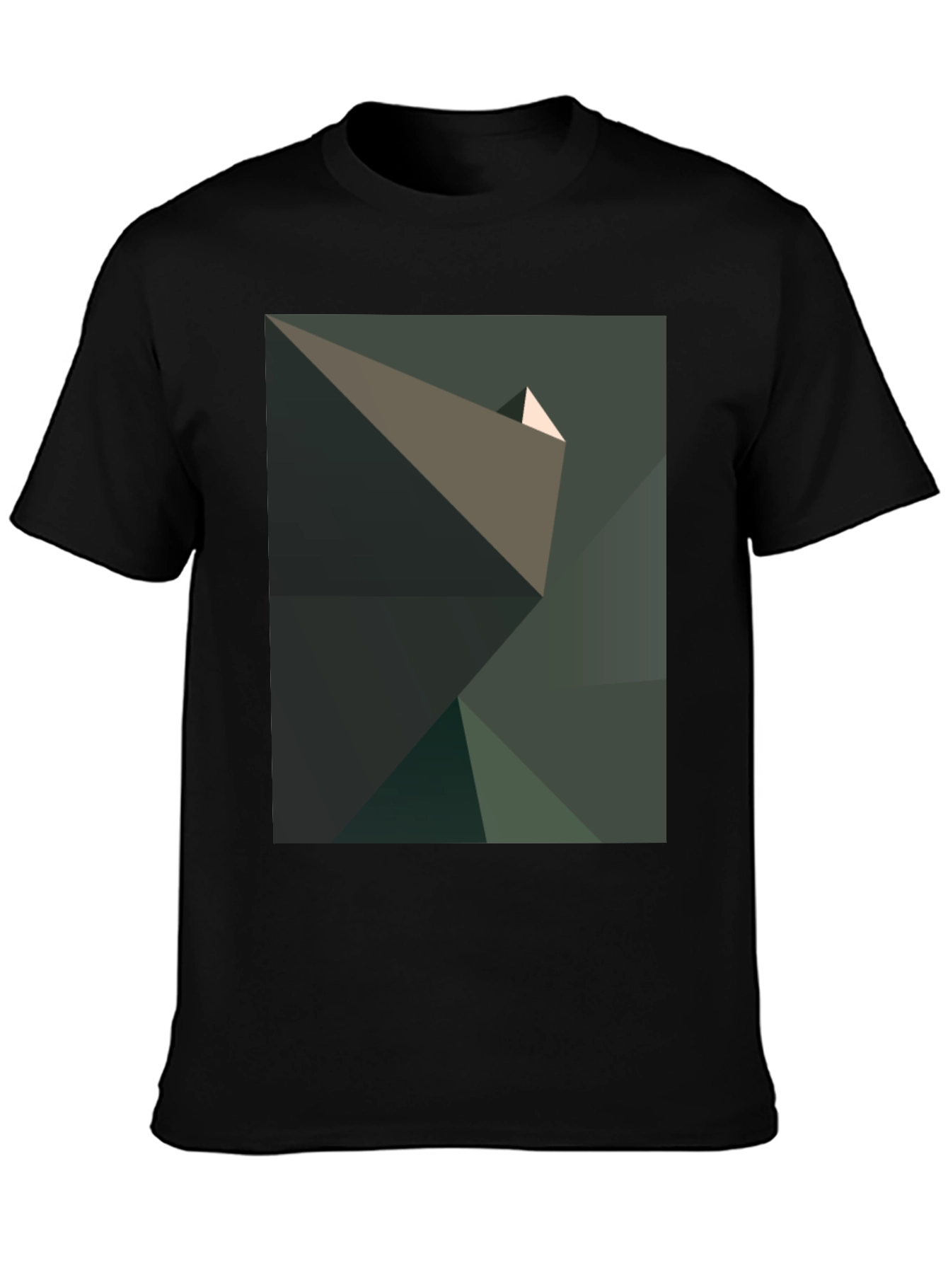 Abstract Geometric Graphic Print Black T-Shirt
