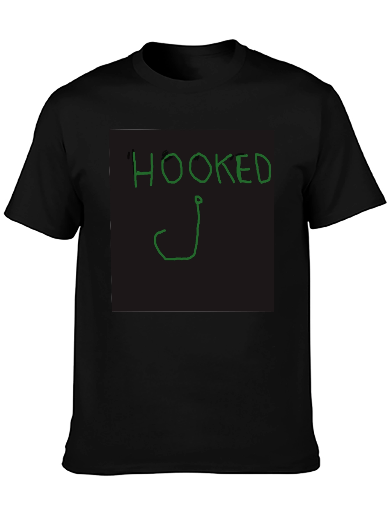 Hooked Fishing T-Shirt - Classic Black