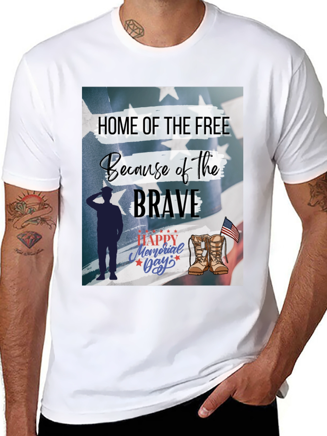 Home of the Free Memorial Day Graphic Tee