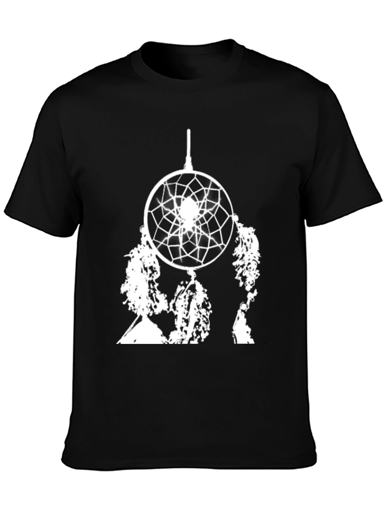 Dreamcatcher Graphic Tee - Black Cotton Casual