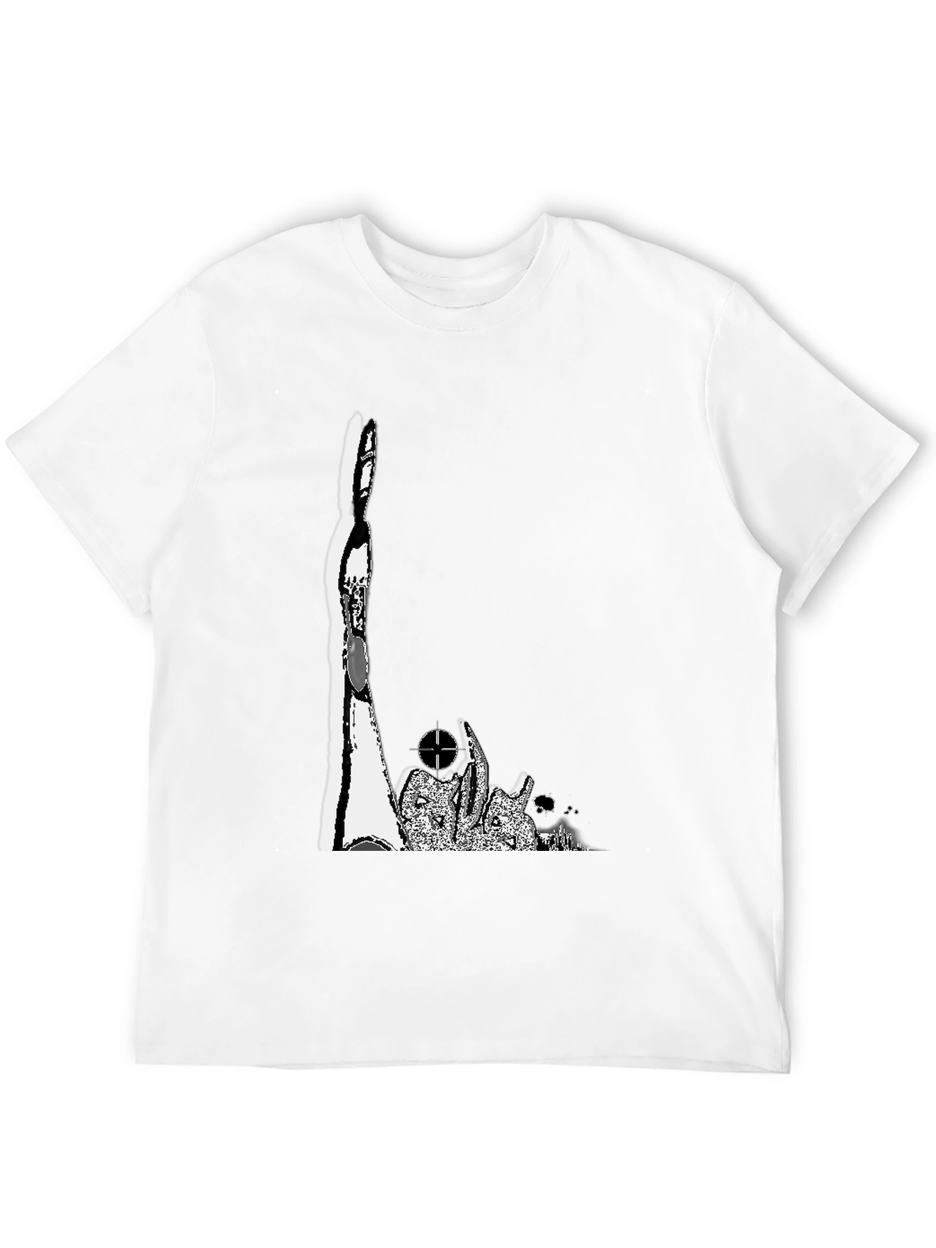 Monochrome Graphic Print Crew Neck T-Shirt