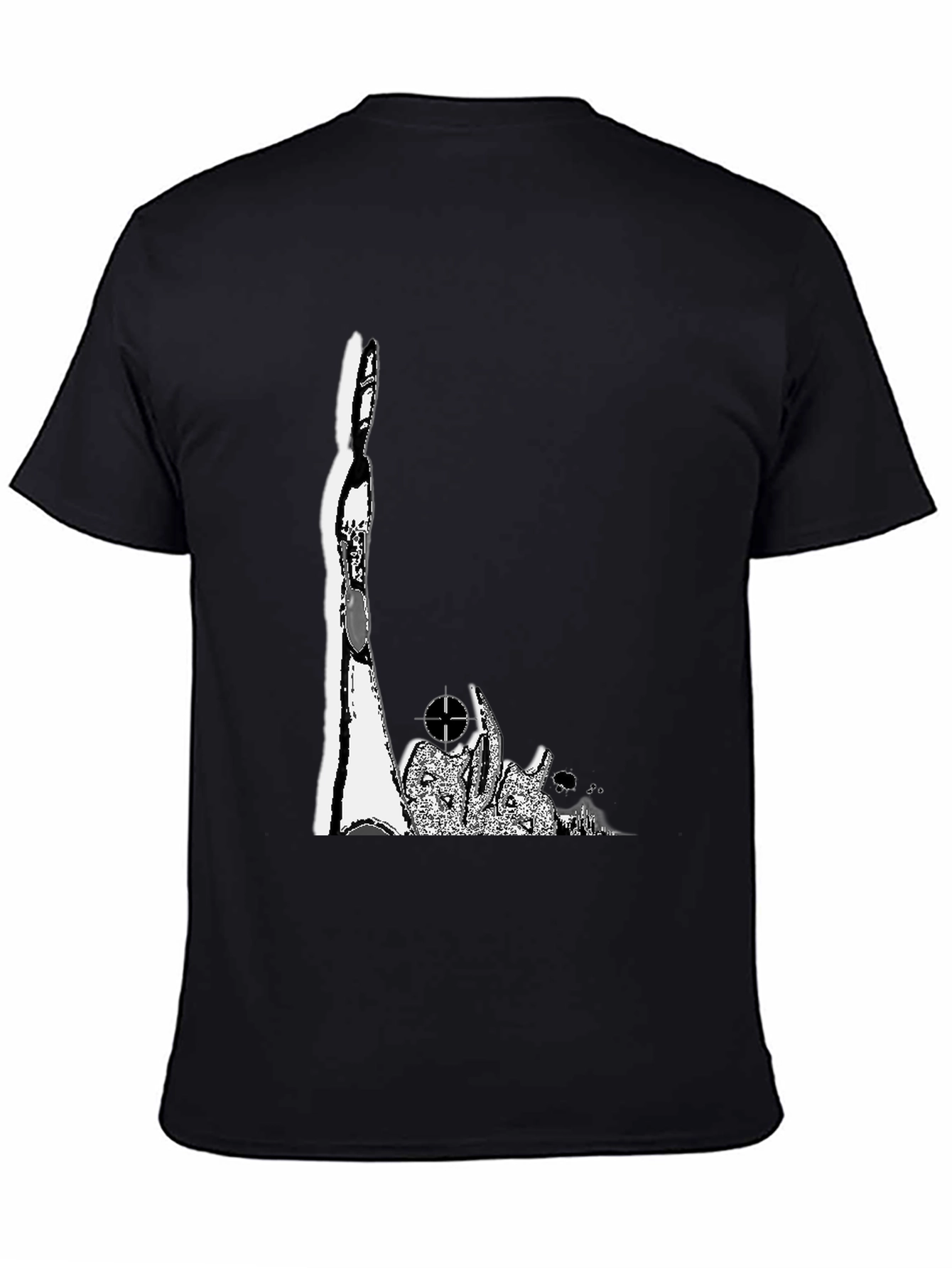 Monochrome Graphic Print Crew Neck T-Shirt