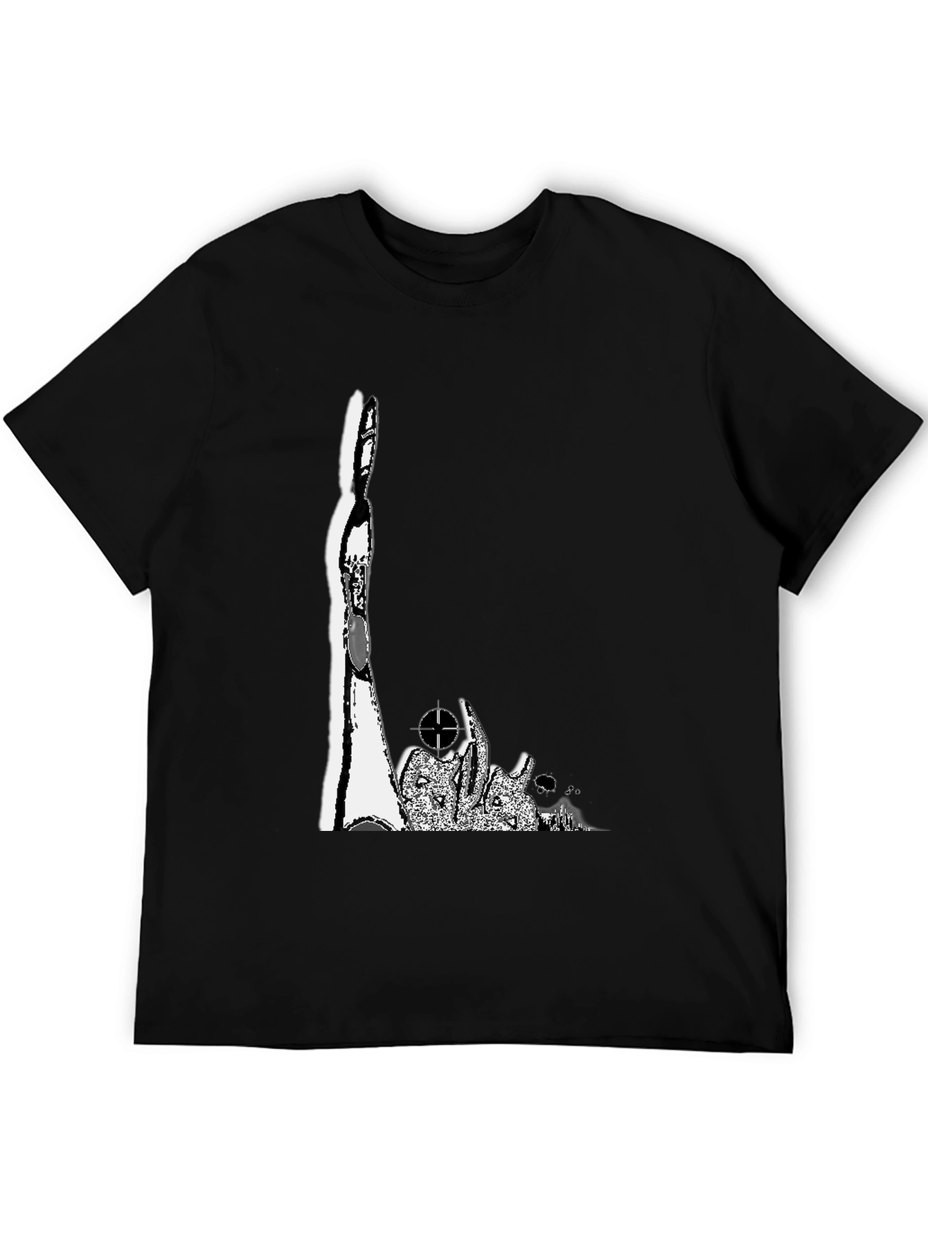 Monochrome Graphic Print Crew Neck T-Shirt