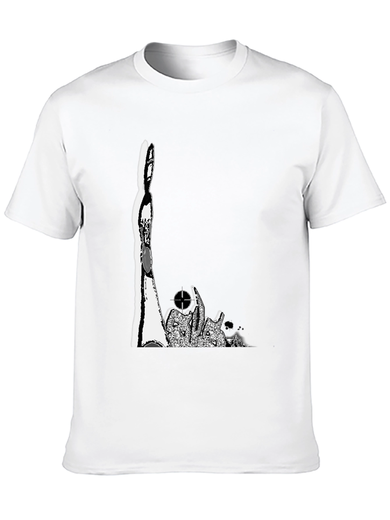 Monochrome Graphic Print Crew Neck T-Shirt