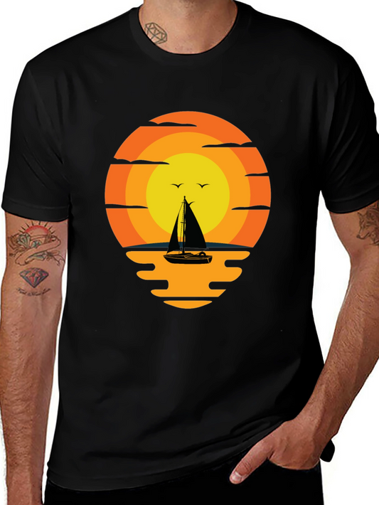 Sunset Sailboat Graphic Tee