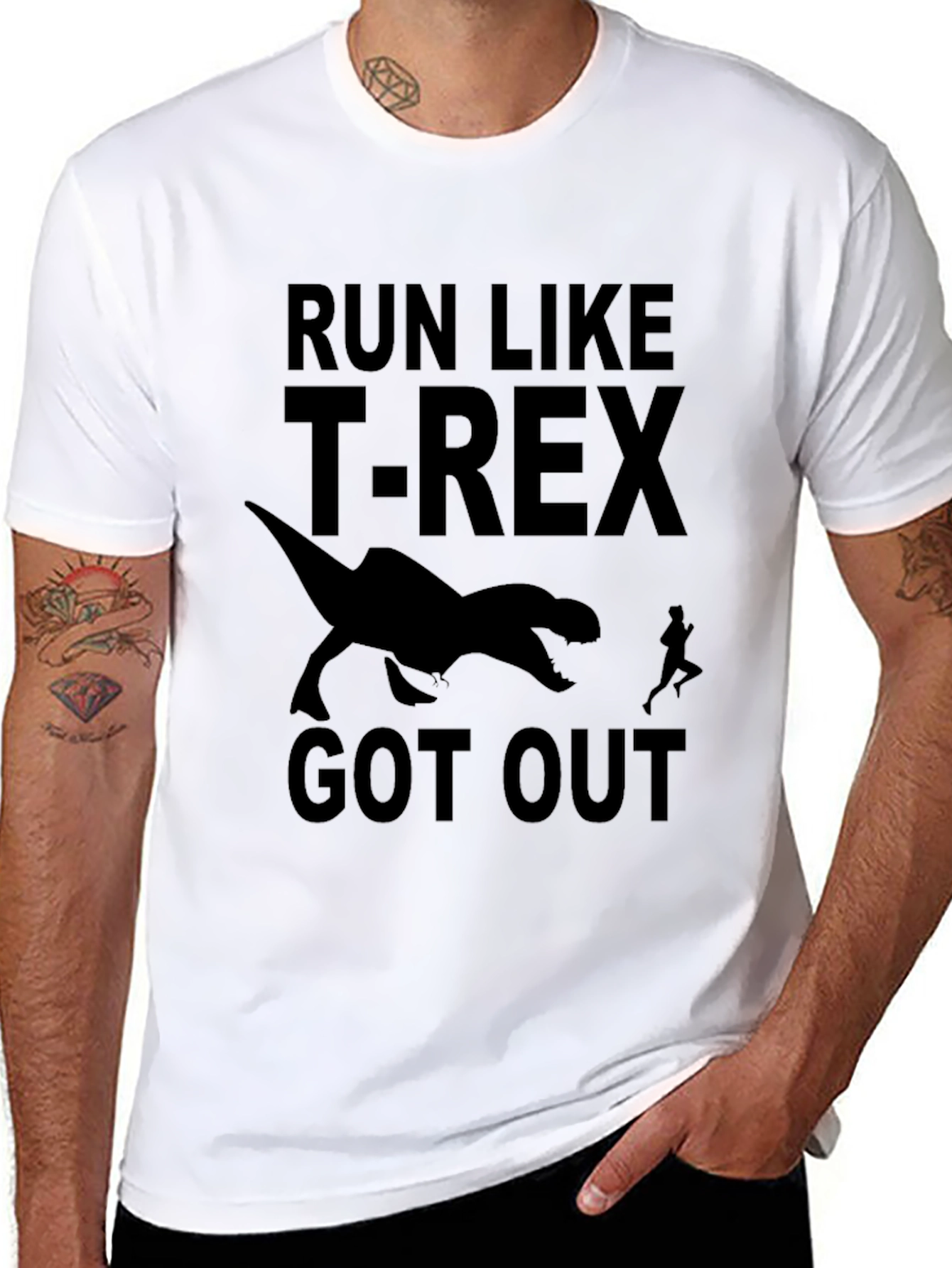 Run Like T-Rex Got Out - Funny Graphic Tee