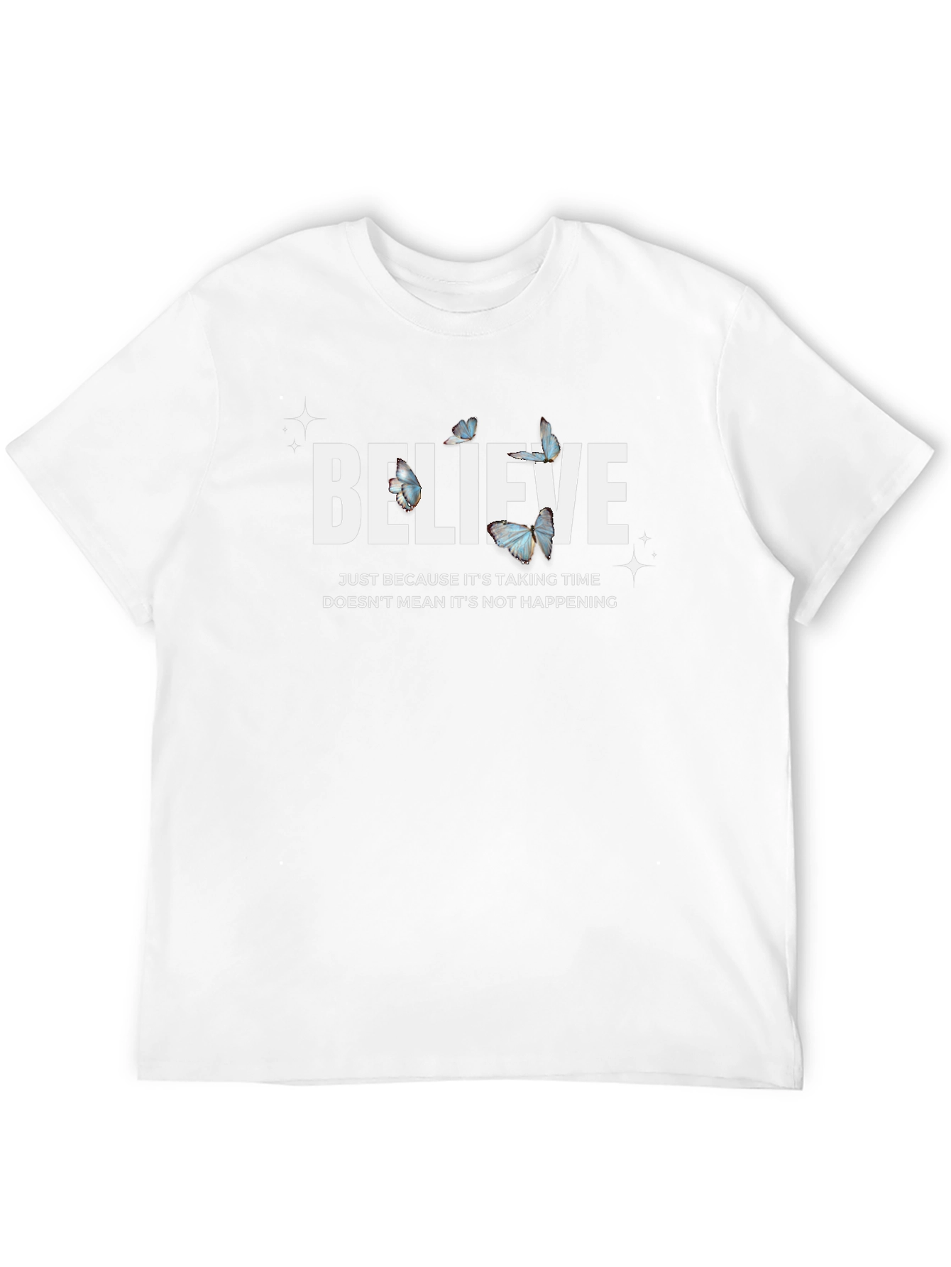 Believe Butterfly Graphic Black T-Shirt