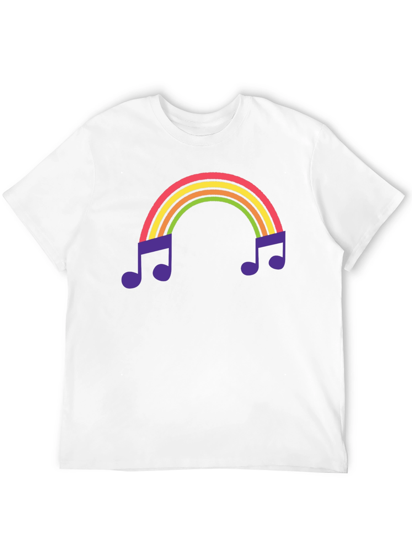 Rainbow Music Note Graphic Tee - Black T-Shirt