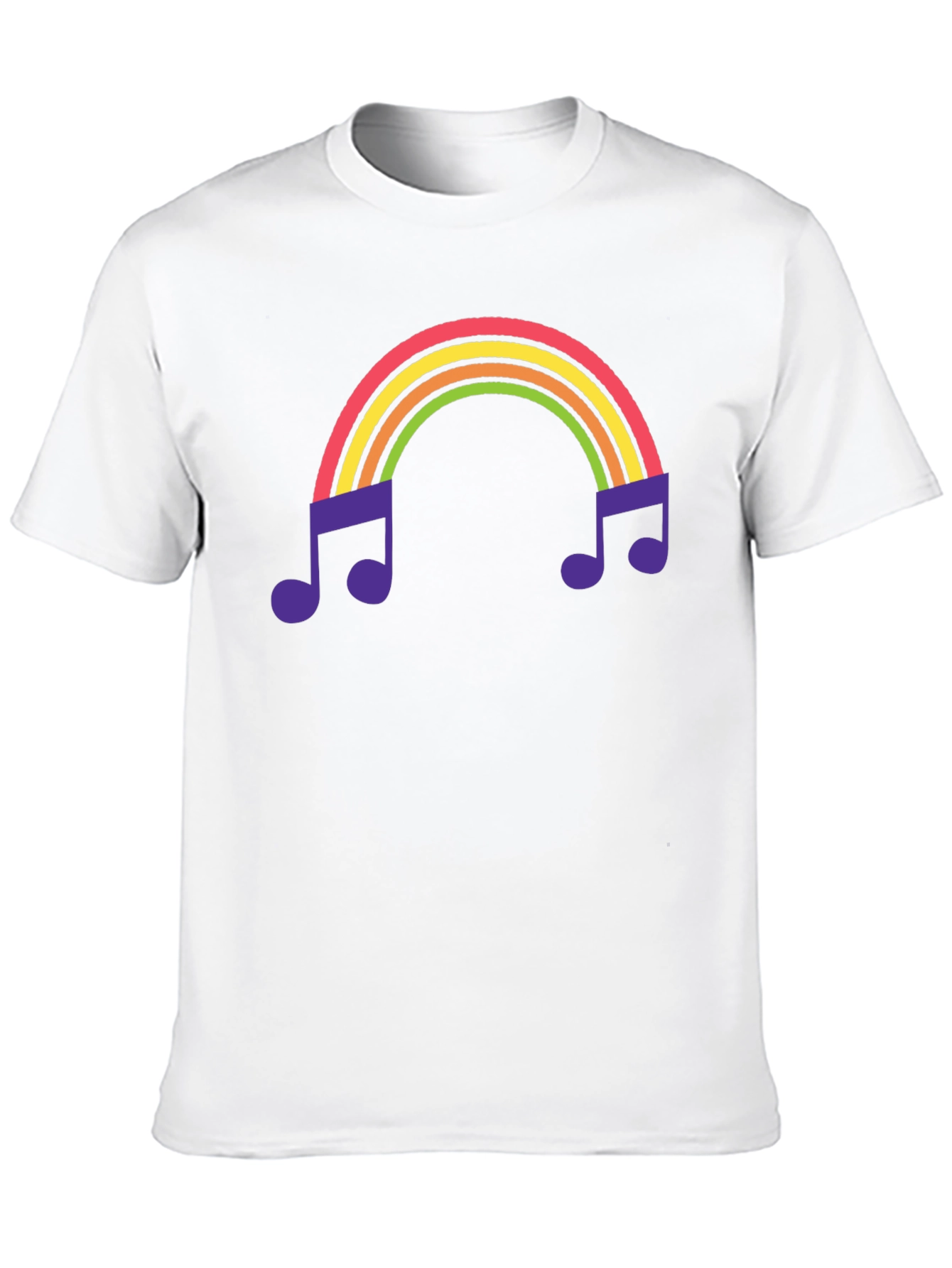 Rainbow Music Note Graphic Tee - Black T-Shirt