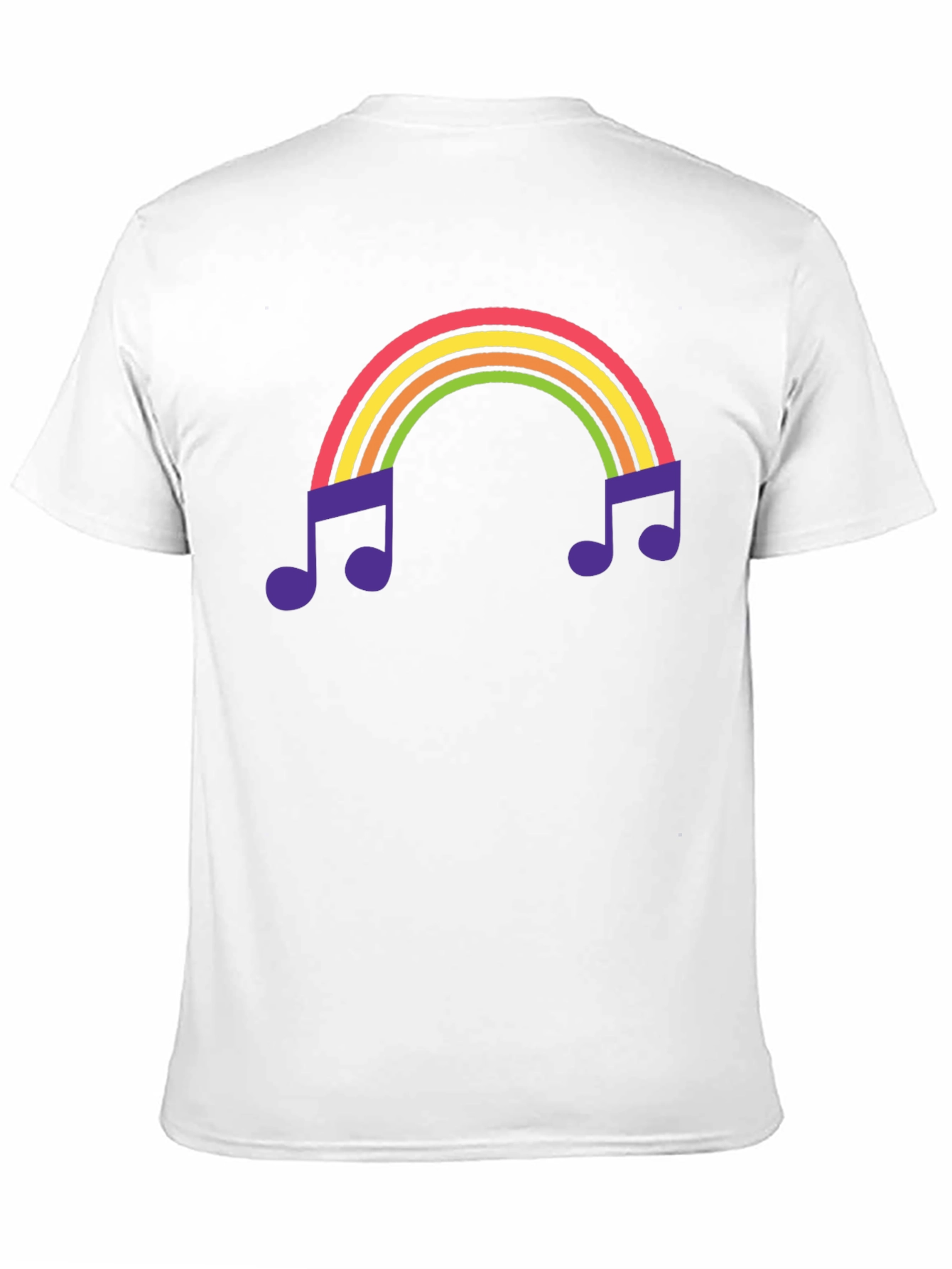 Rainbow Music Note Graphic Tee - Black T-Shirt