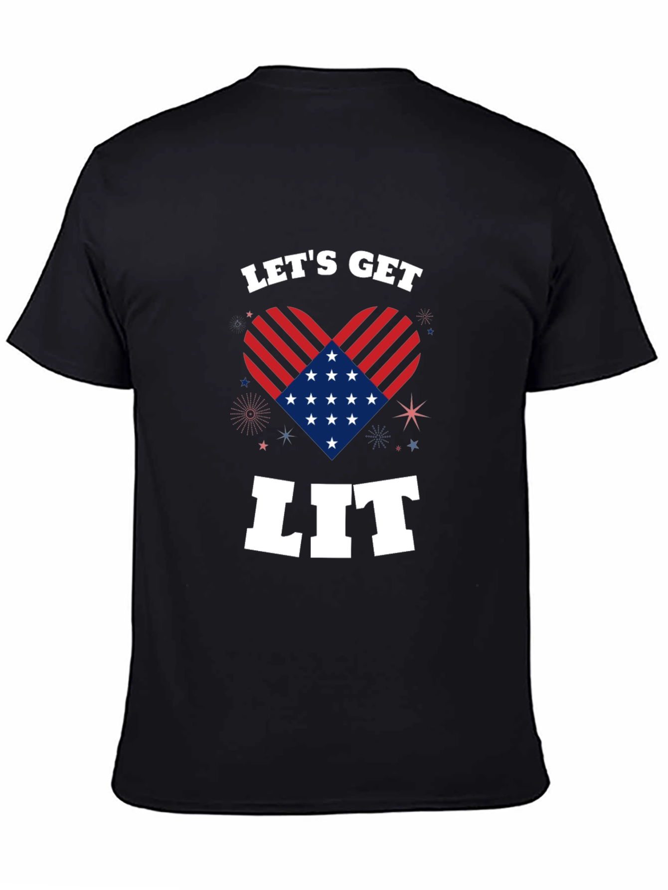 Lets Get Lit Patriotic Heart Graphic Tee