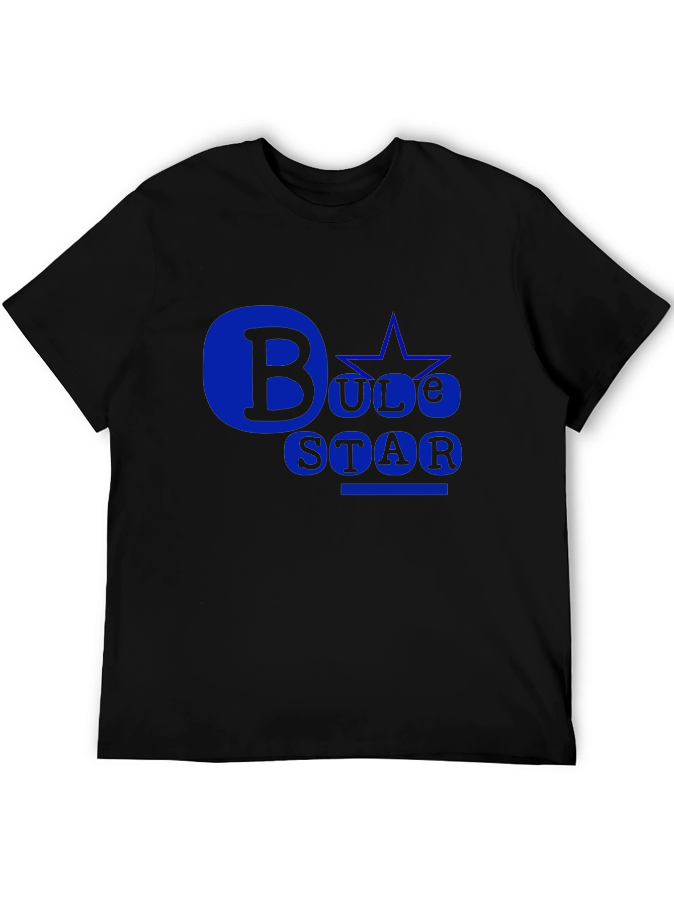 Bule Star Black T-Shirt: Bold Design