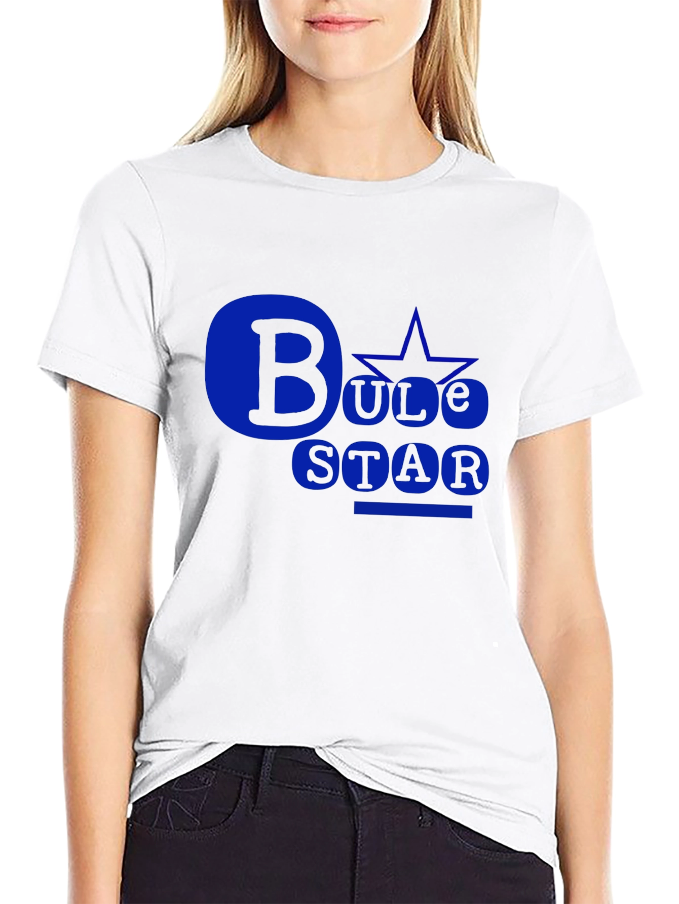 Bule Star Black T-Shirt: Bold Design